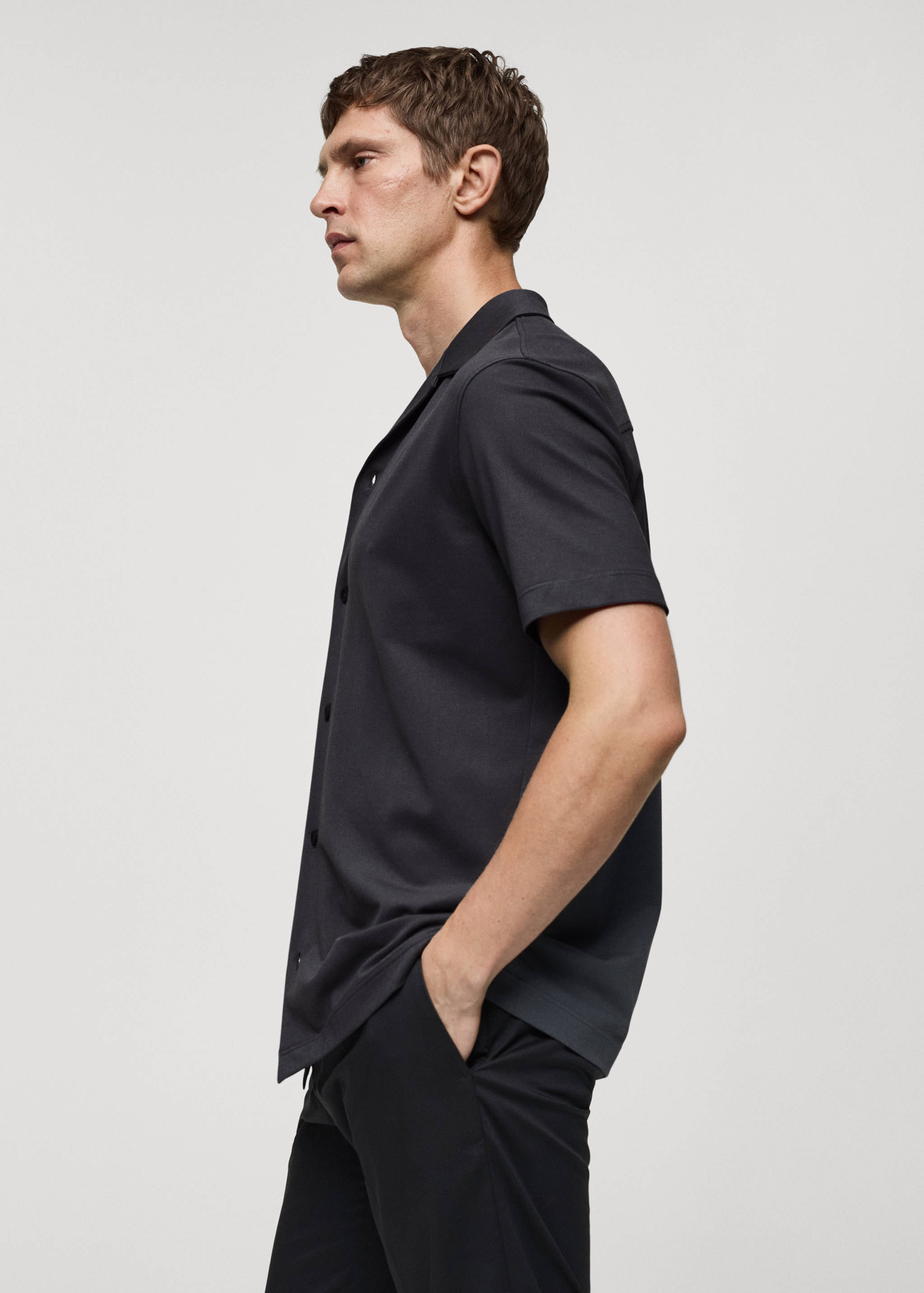 Bowling collar cotton shirt - Details of the article 2