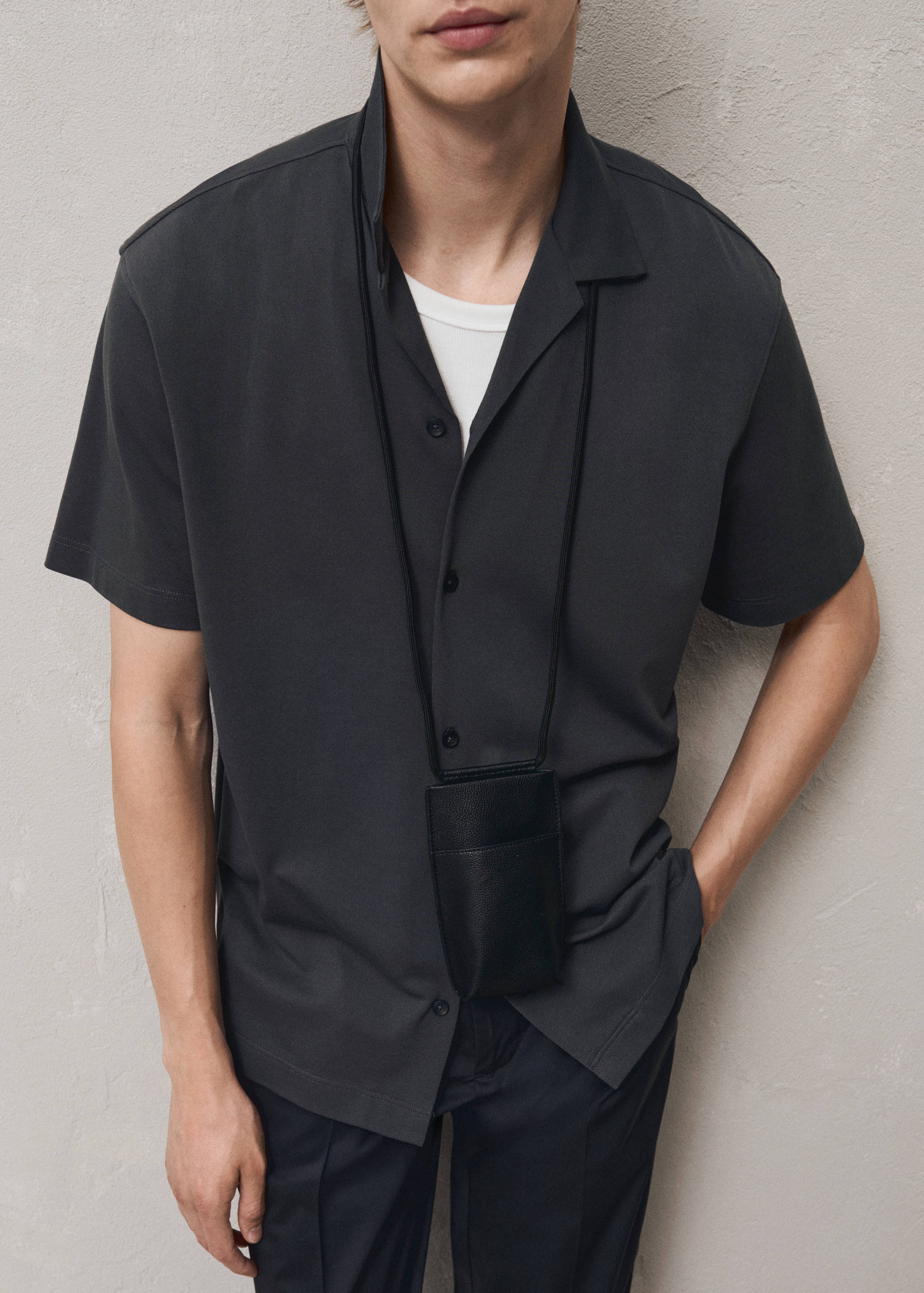 Camisa cotó coll bowling - Detall de l'article 3