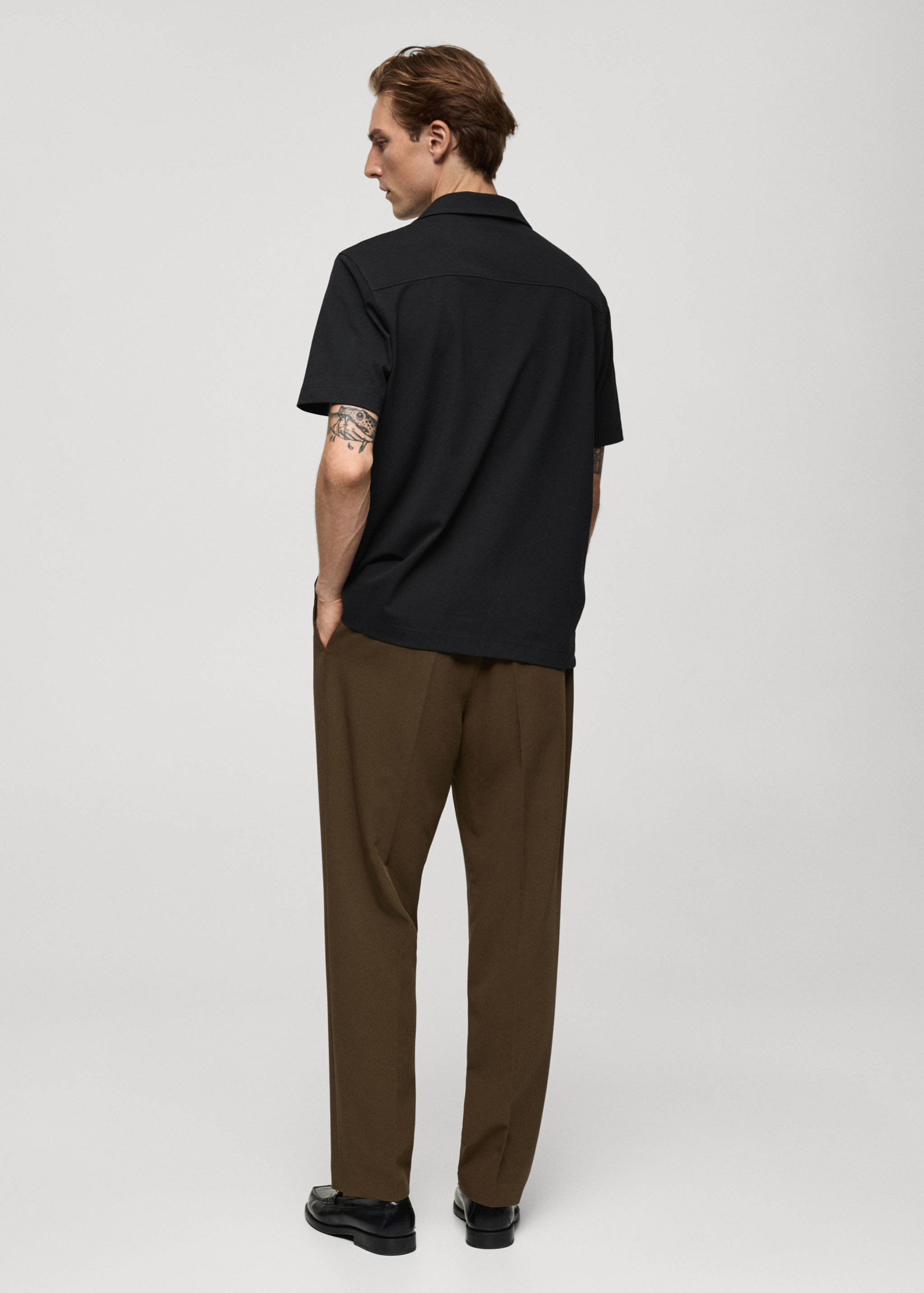 Bowling collar cotton shirt - Reverse of the article