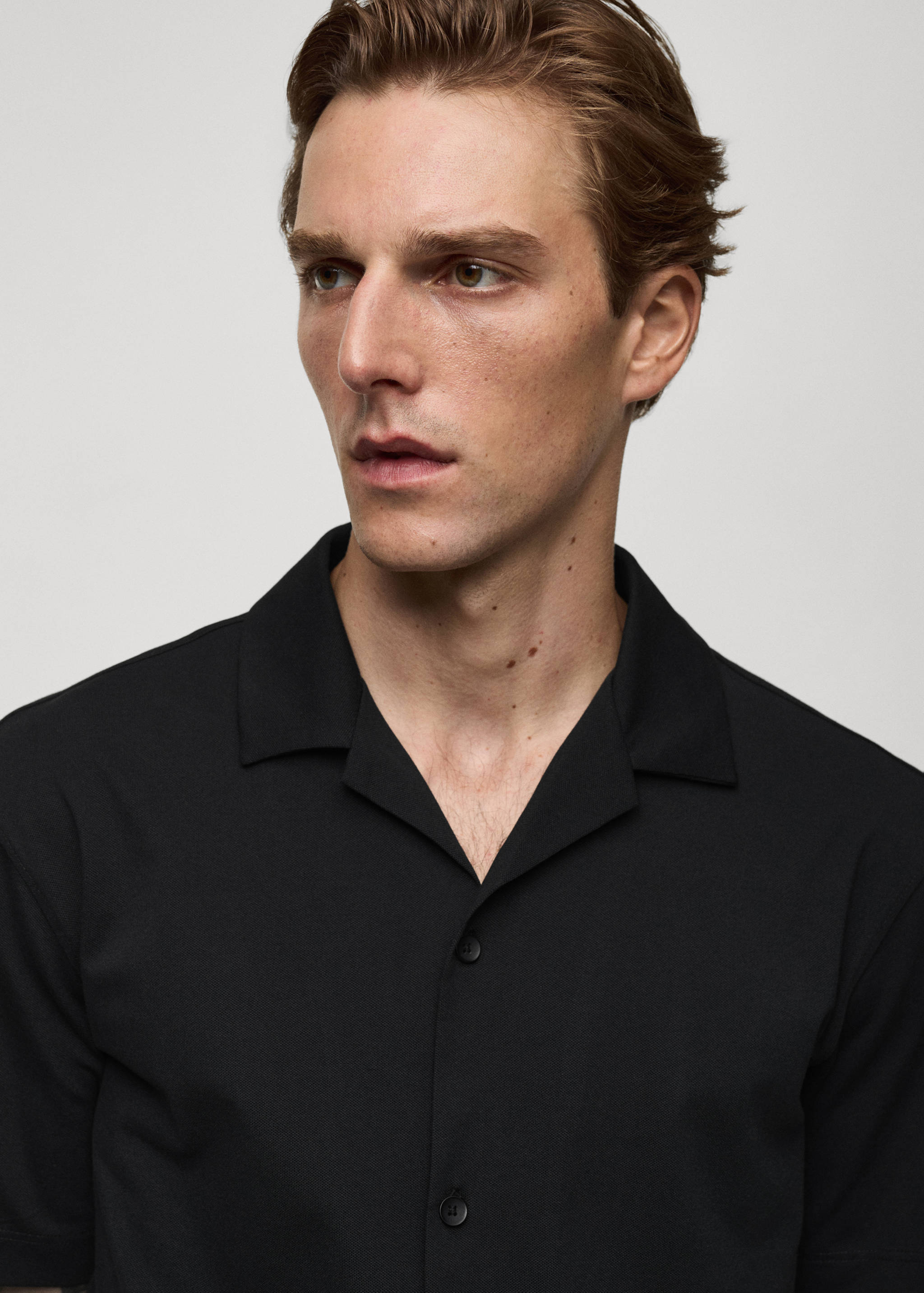 Bowling collar cotton shirt - Details of the article 1