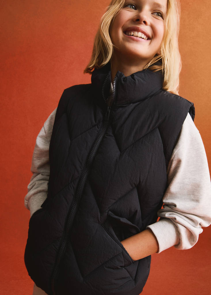 Quilted gilet with pockets — Dark Navy
