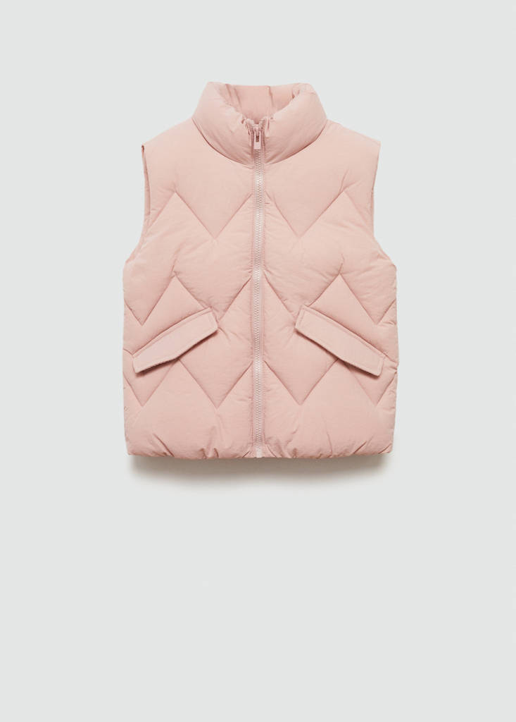 Quilted gilet with pockets — Pink