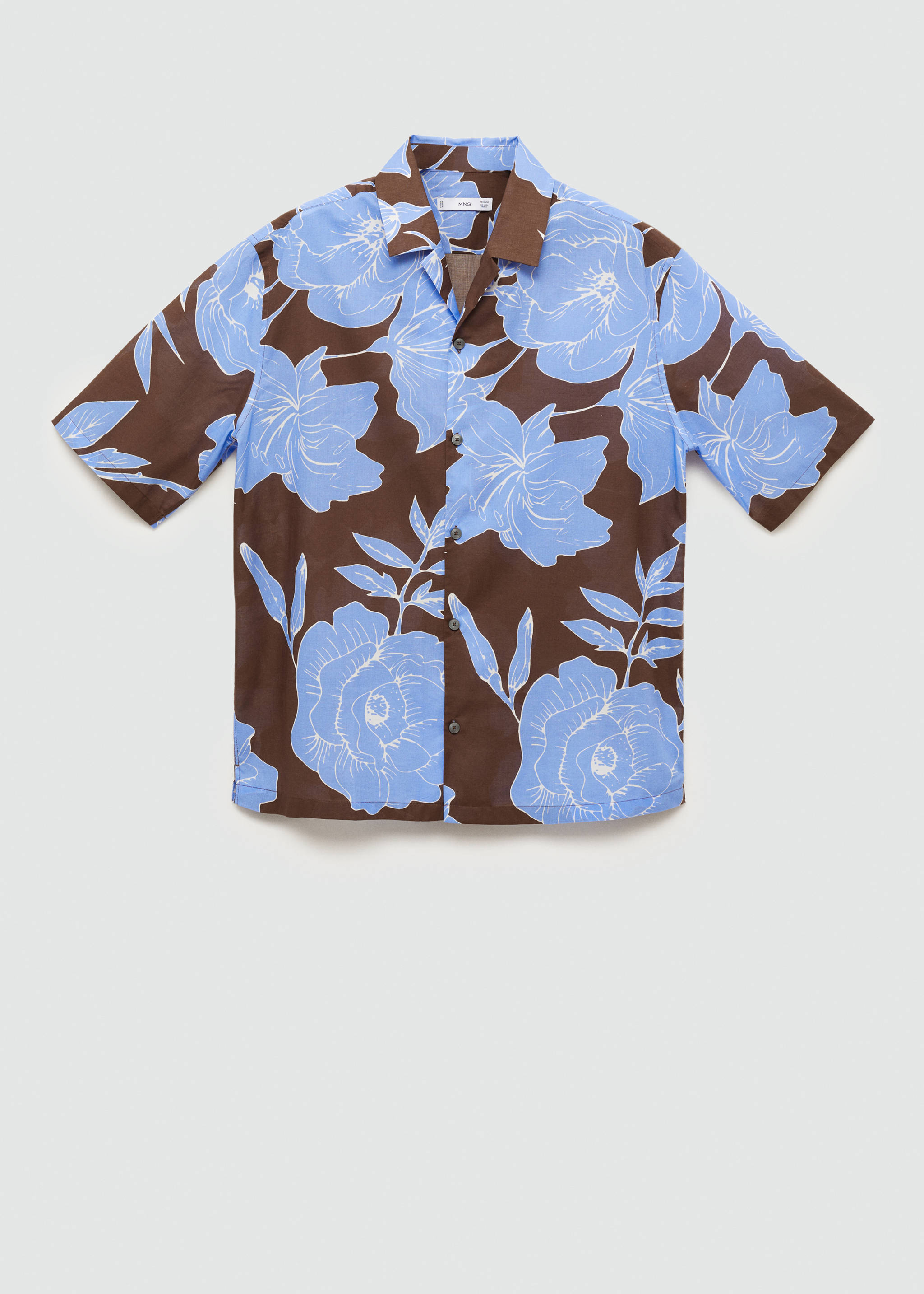 Regular-fit printed cotton shirt - Article without model