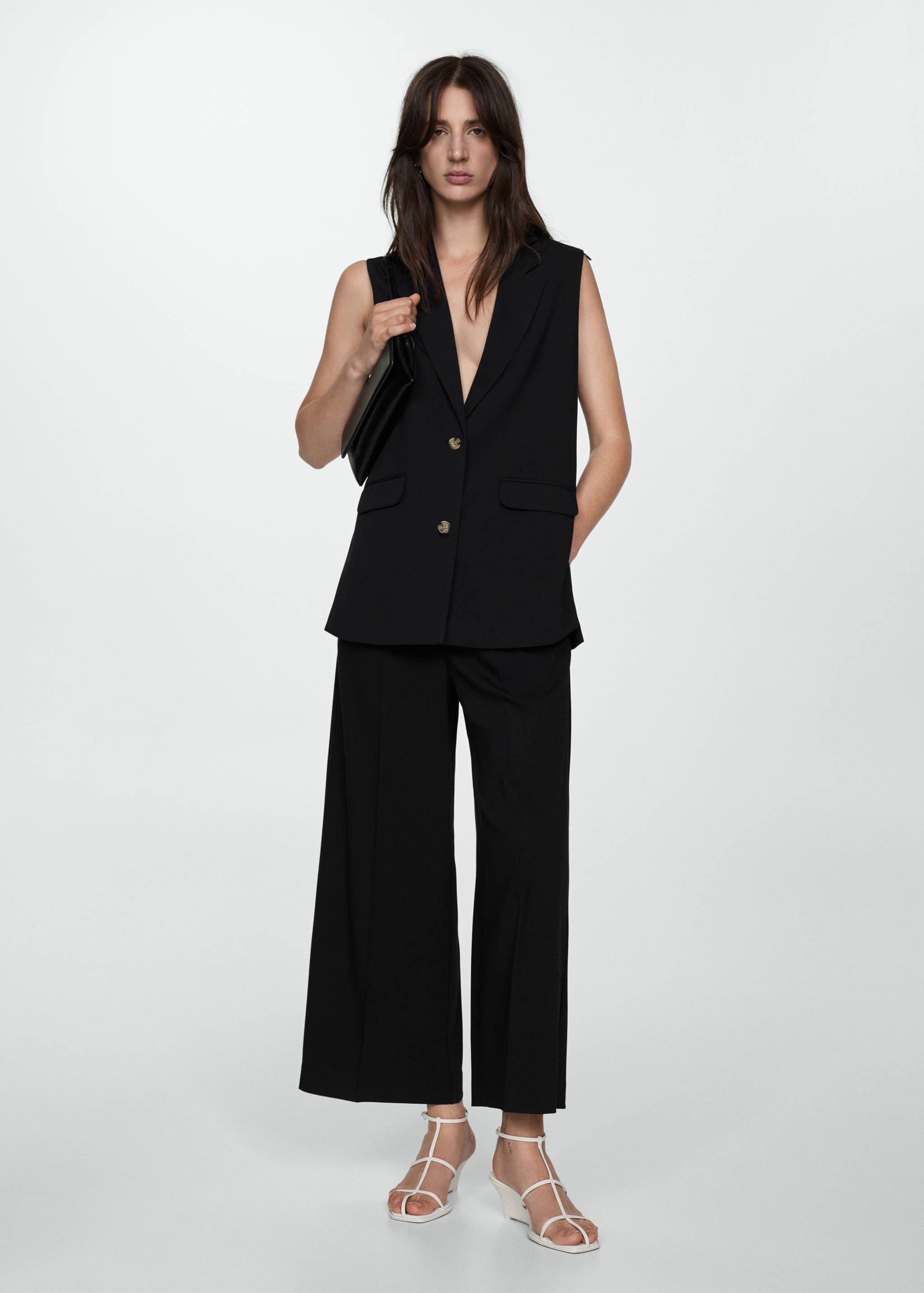 Lange gilet met splitten - Overzichtstekening