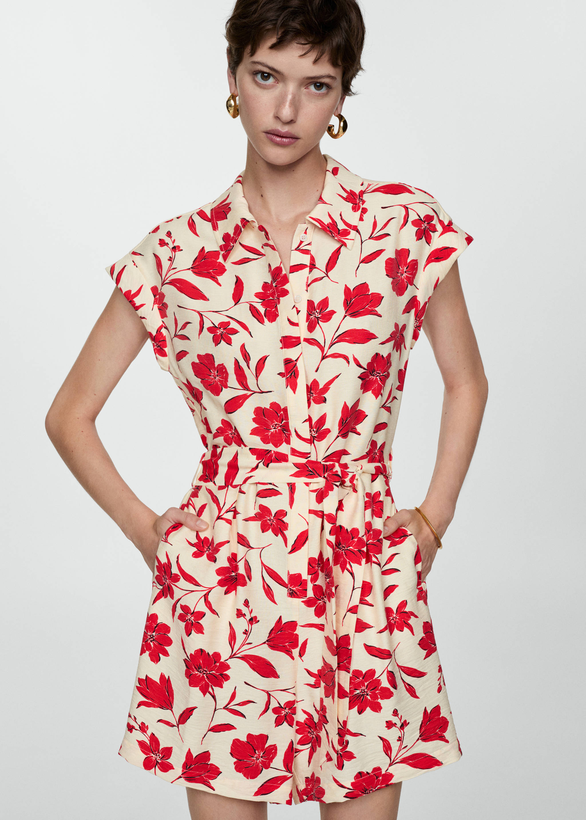 Flower short jumpsuit - Medium plane