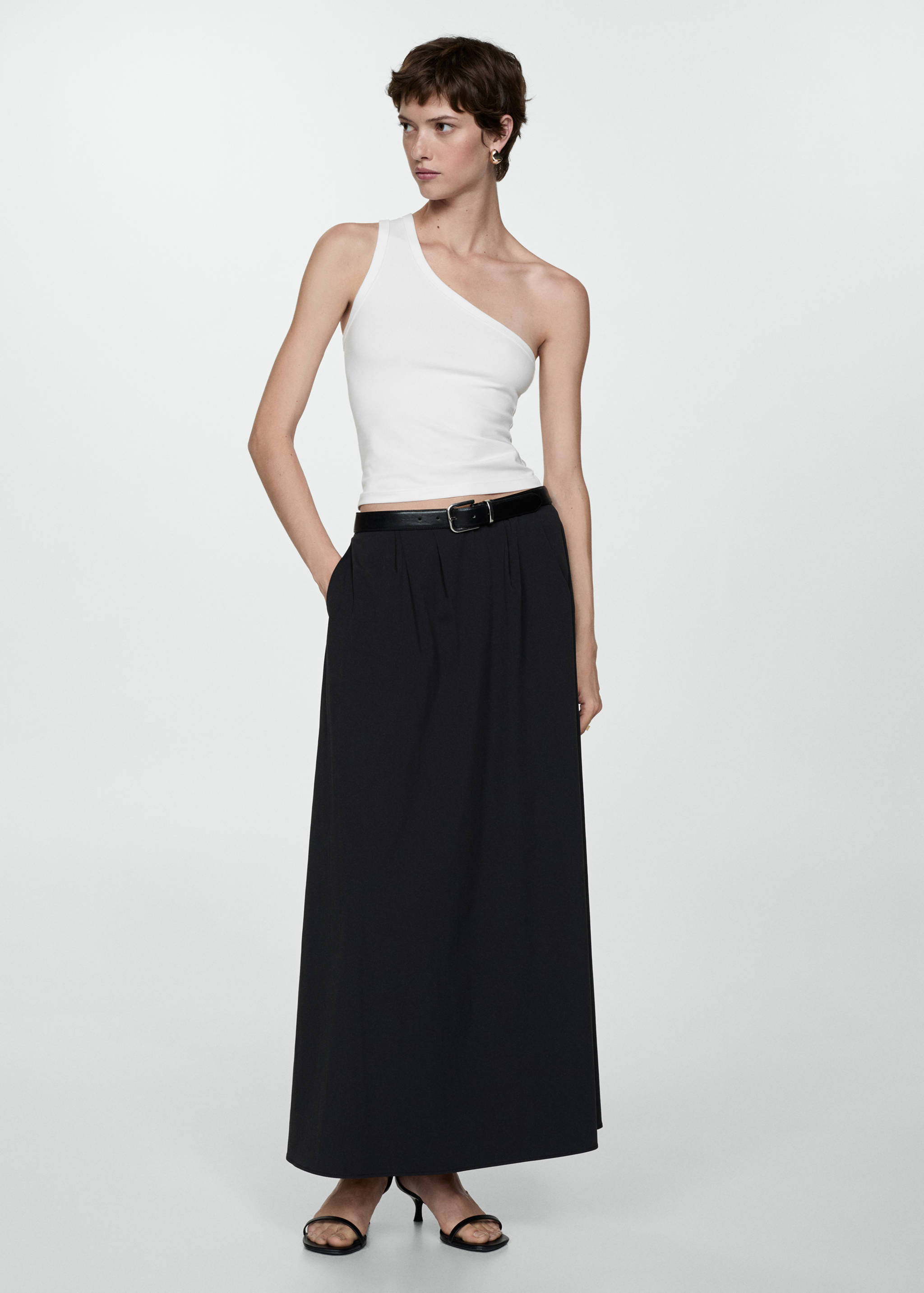 Top asimétrico algodón - Plano general