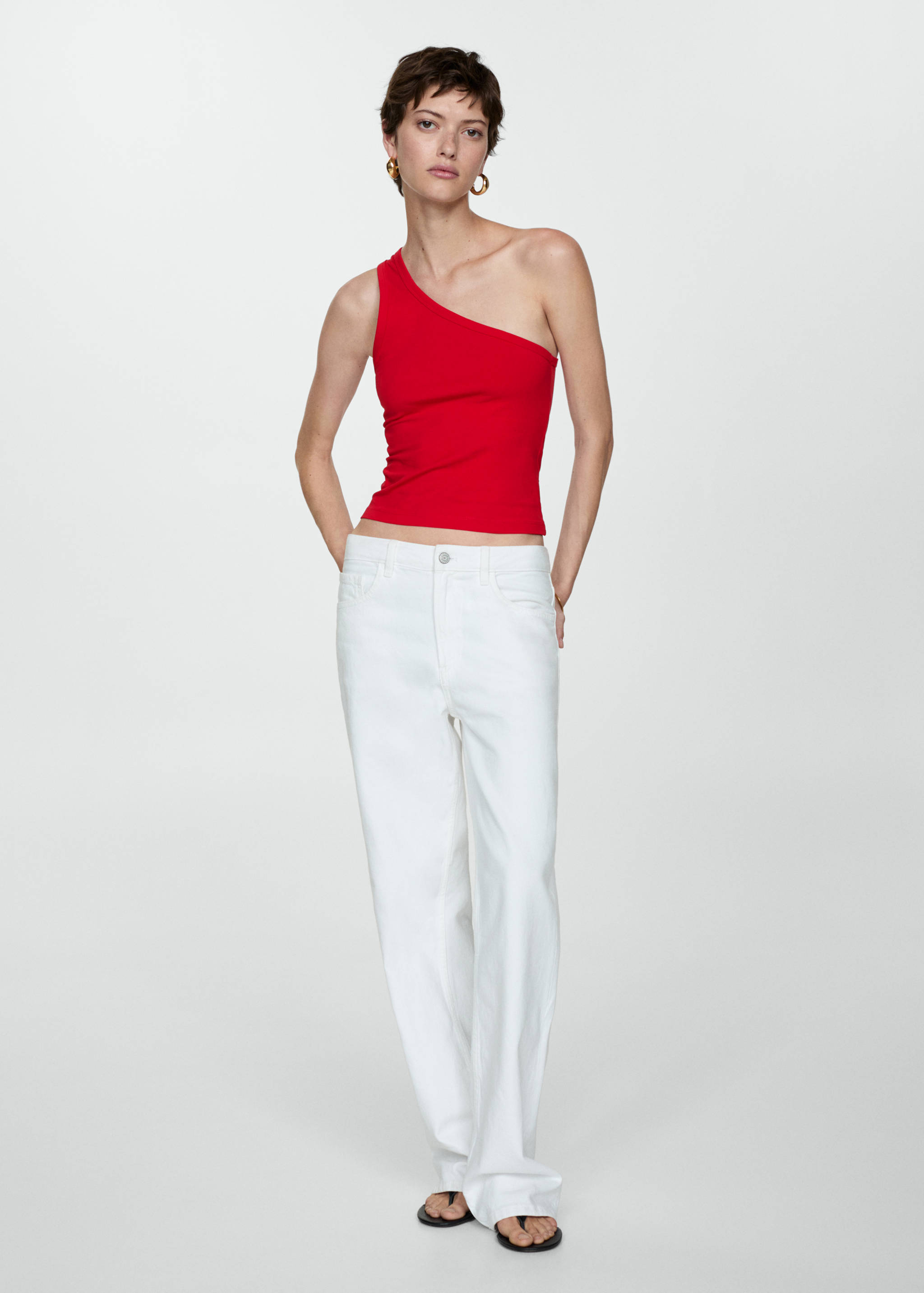 Top asimétrico algodón - Plano general