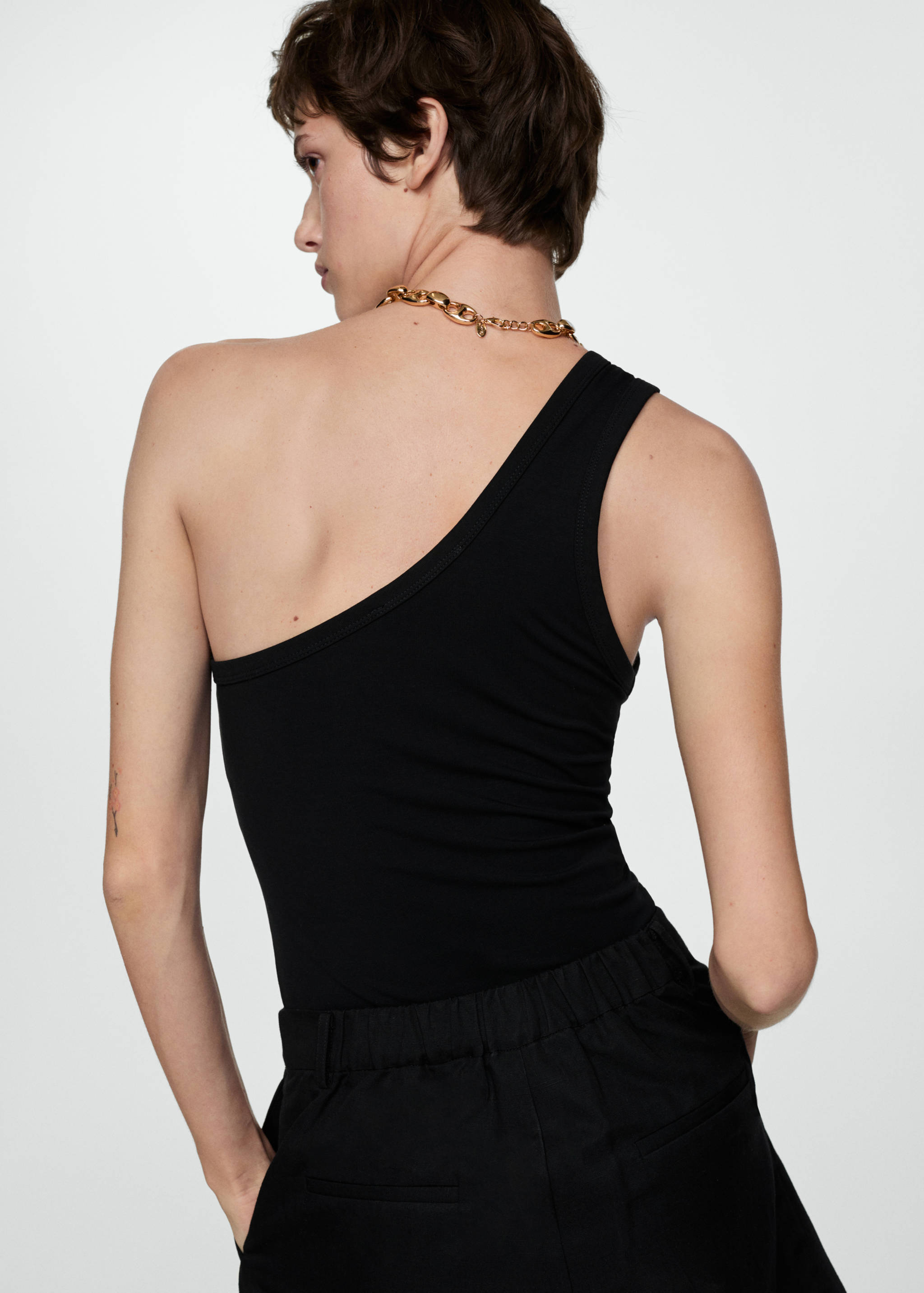 Asymmetrical cotton top - Reverse of the article