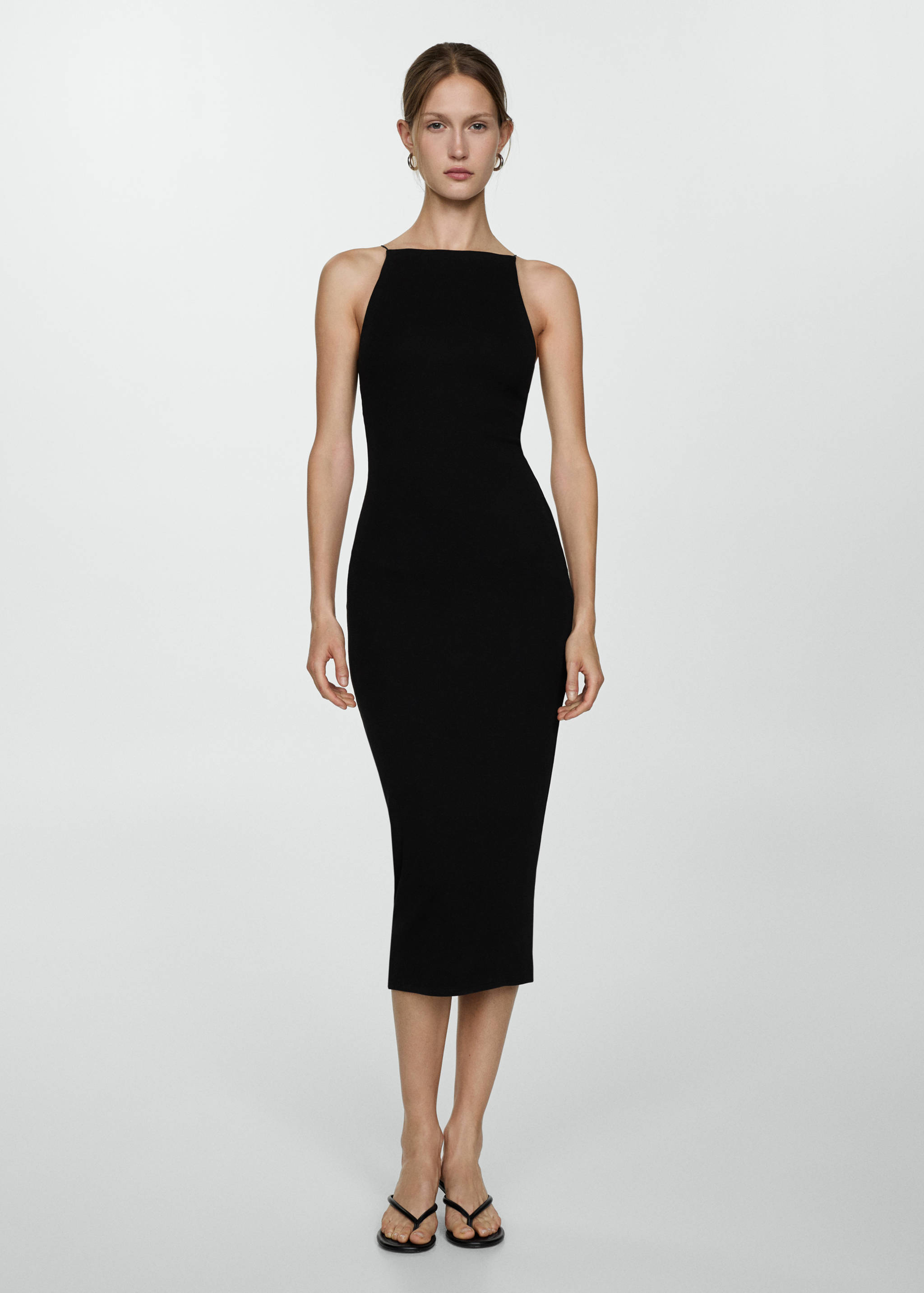 Fitted halter-neck dress - General plane