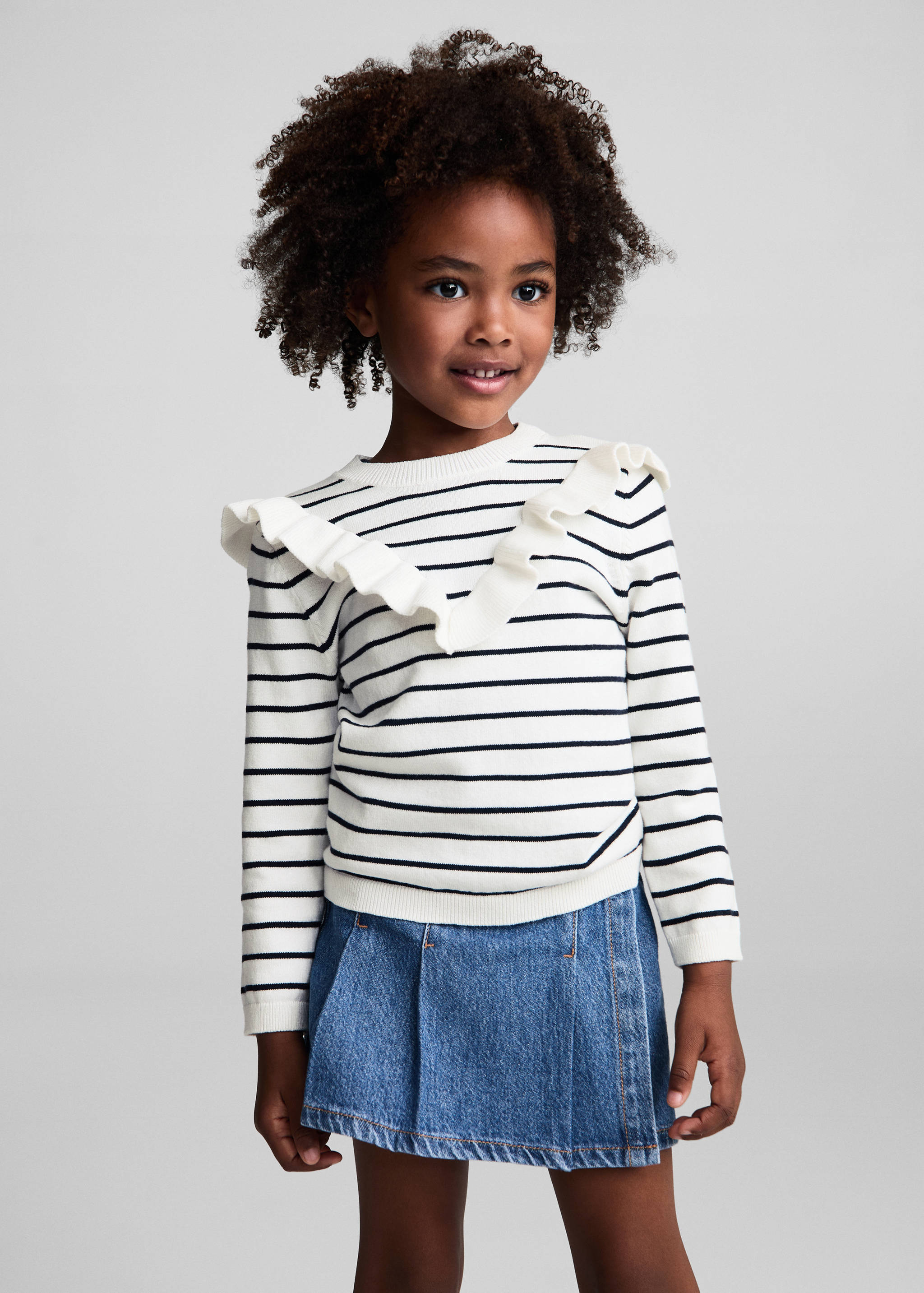 Ruffle striped sweater - Medium plane