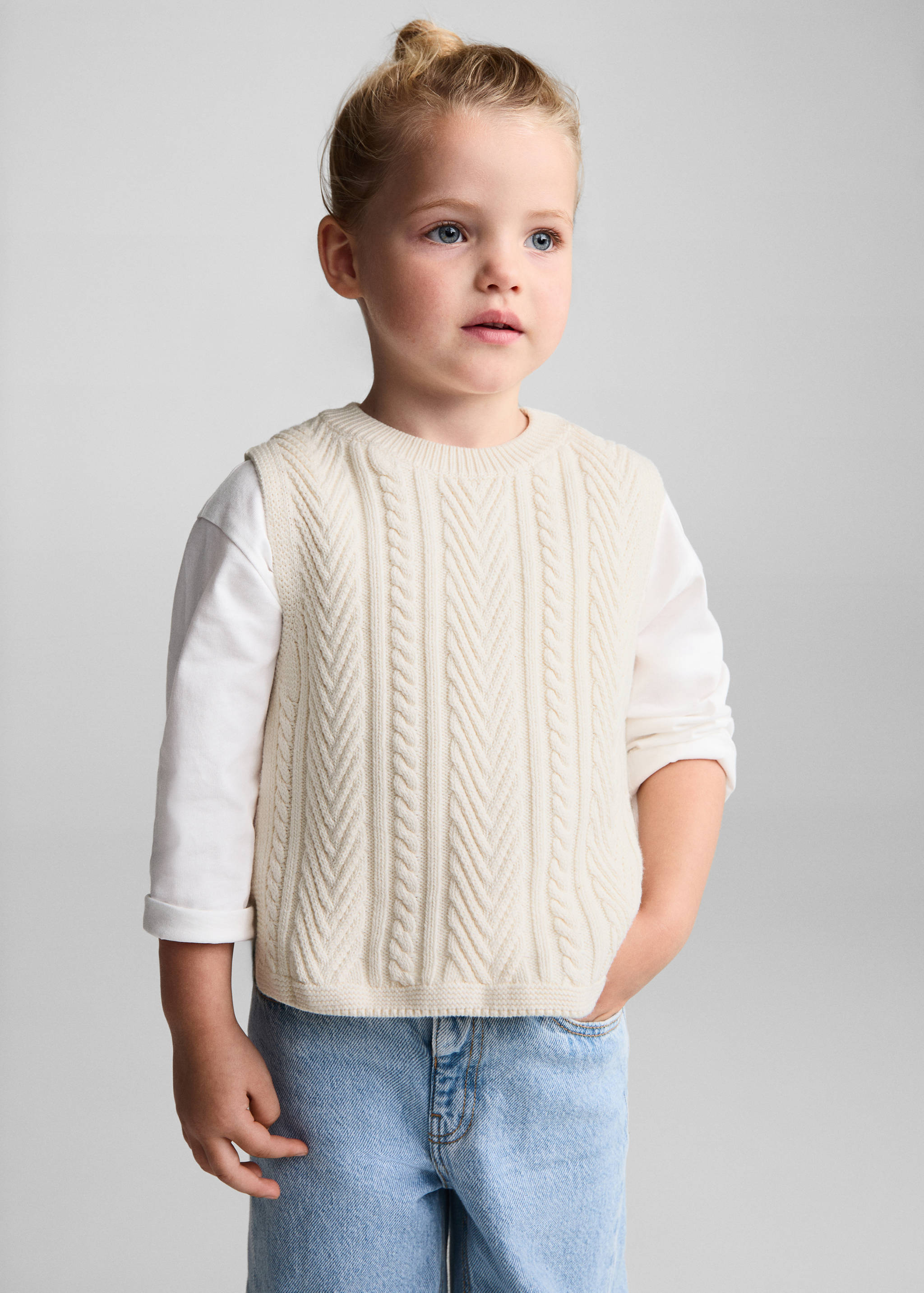 Braided-knit gilet - Medium plane