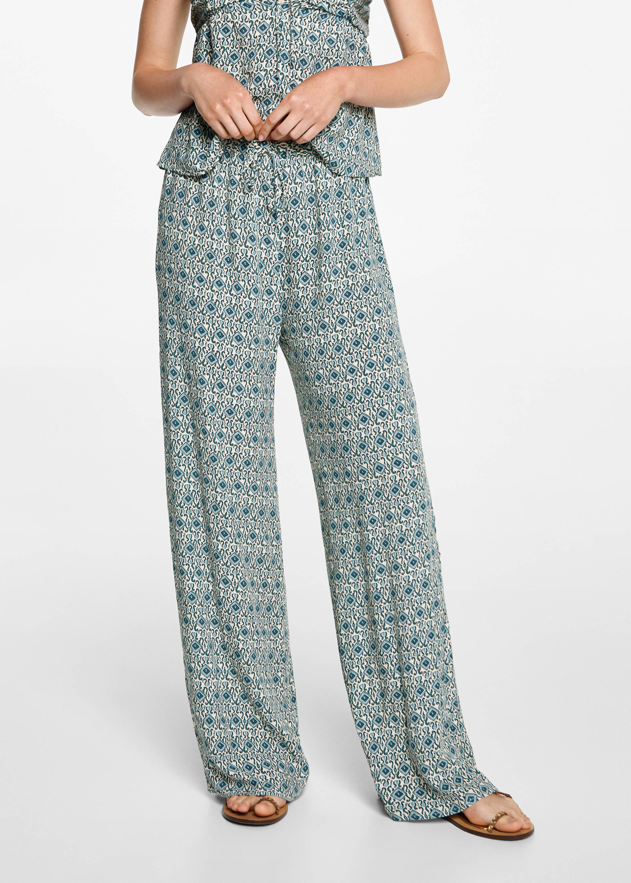 Pantalon droit imprimé - Plan moyen