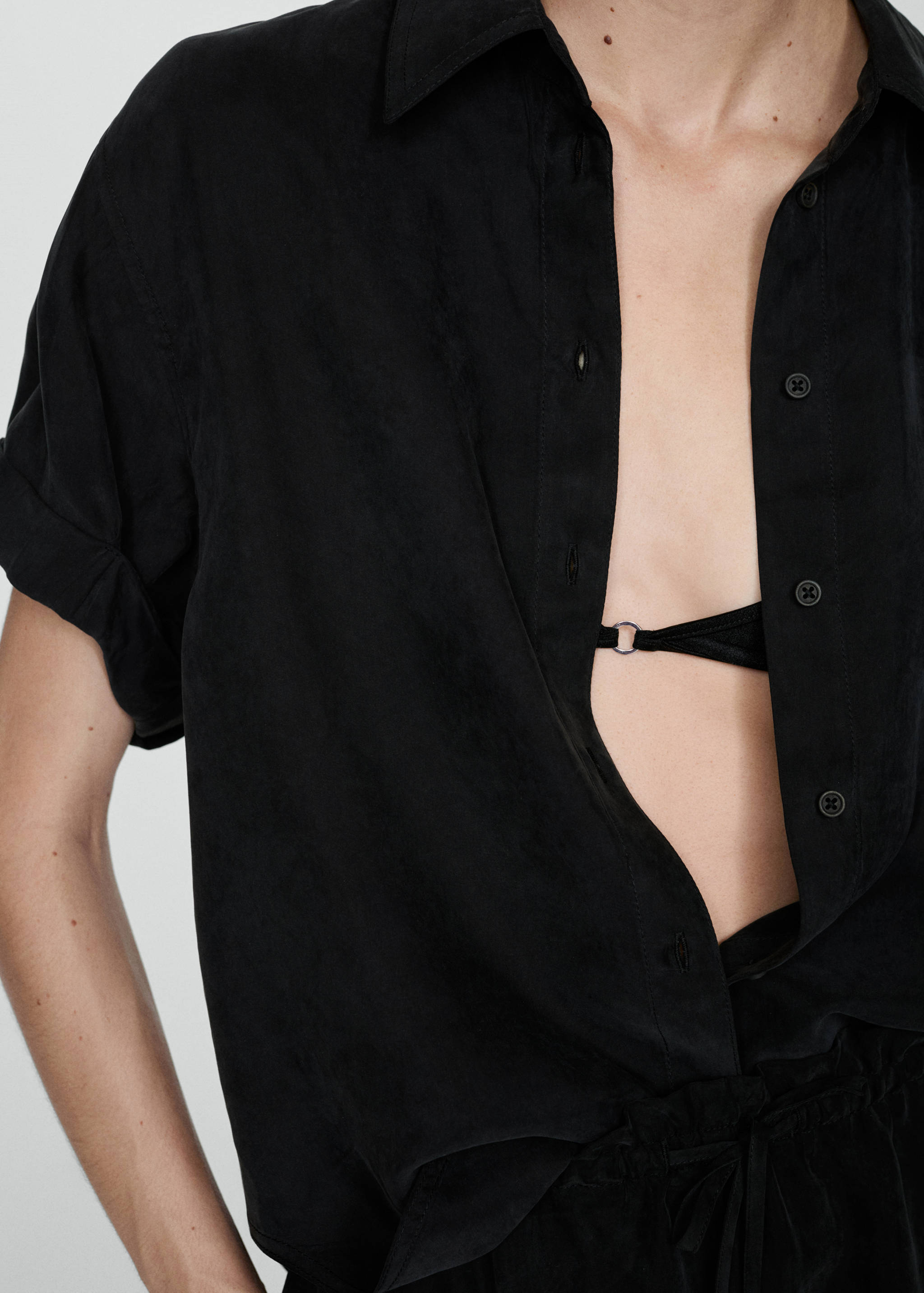 Short-sleeved cupro shirt - Medium plane
