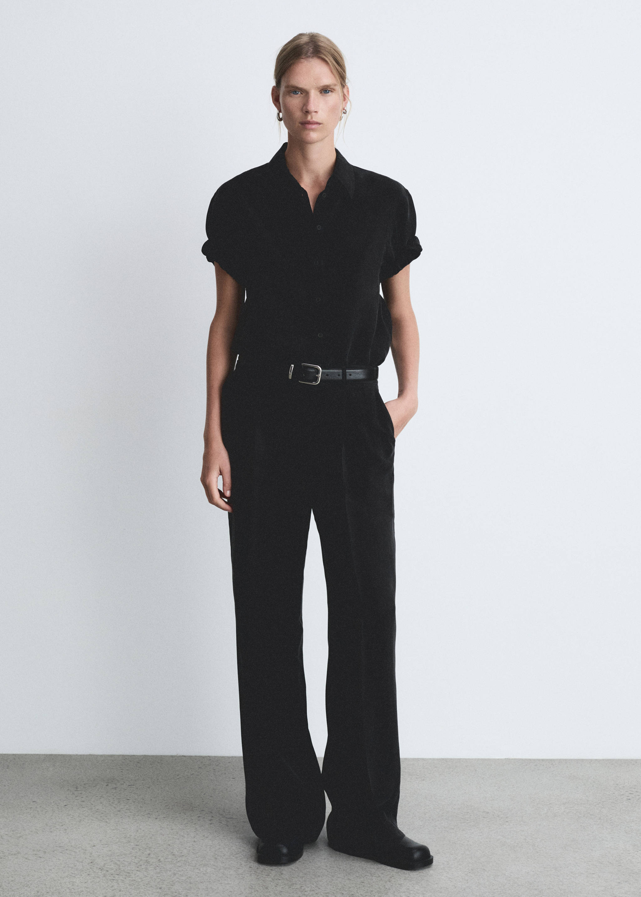 Short-sleeved cupro shirt - General plane