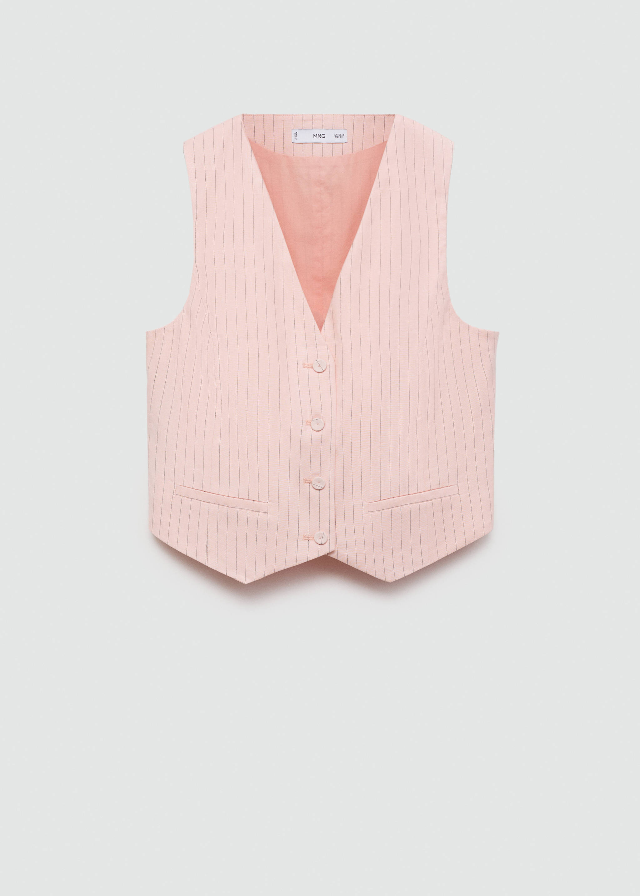 스트라이프 린넨 조끼 - 모델 없는 상품