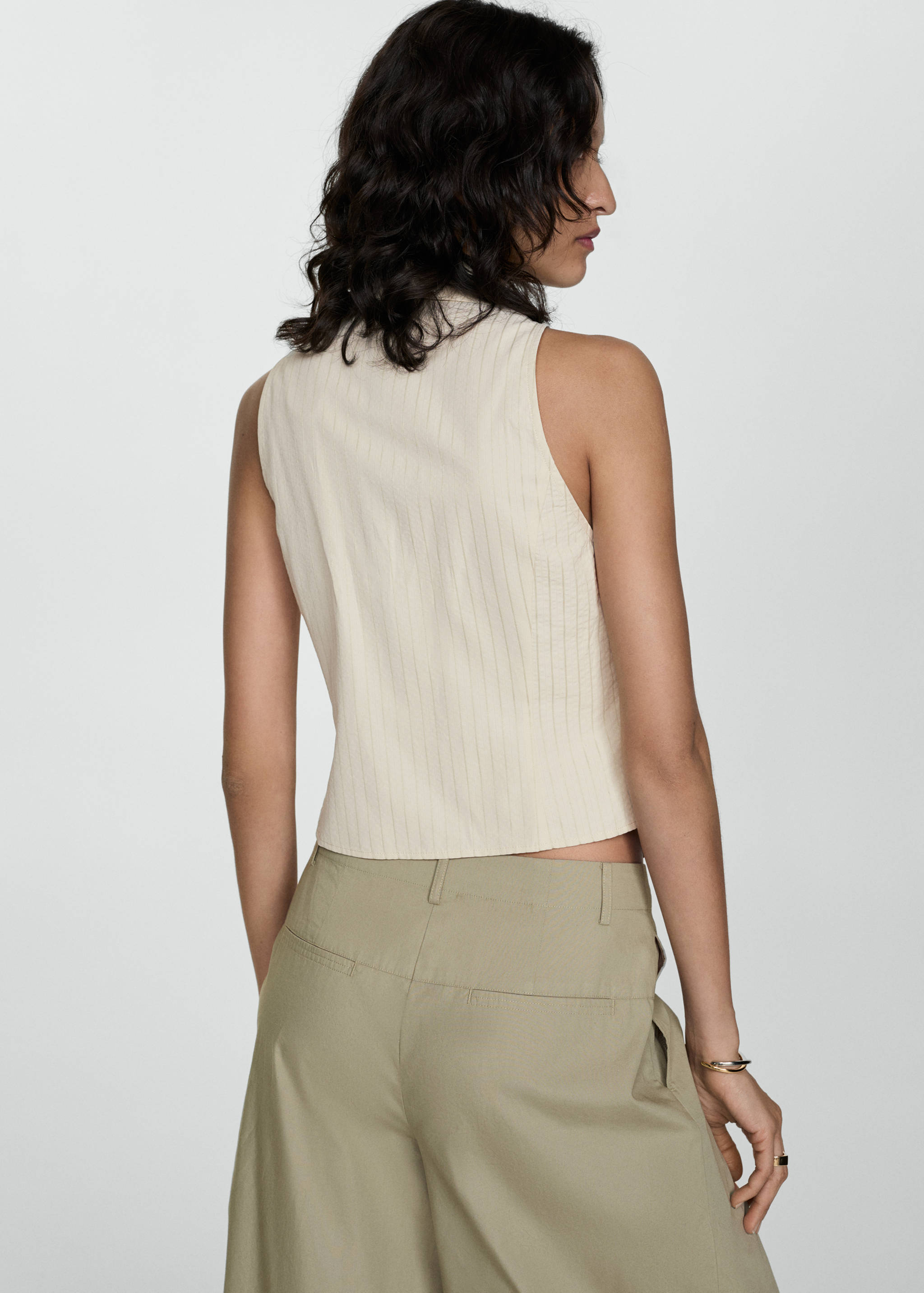 Striped top with zip - Reverse of the article