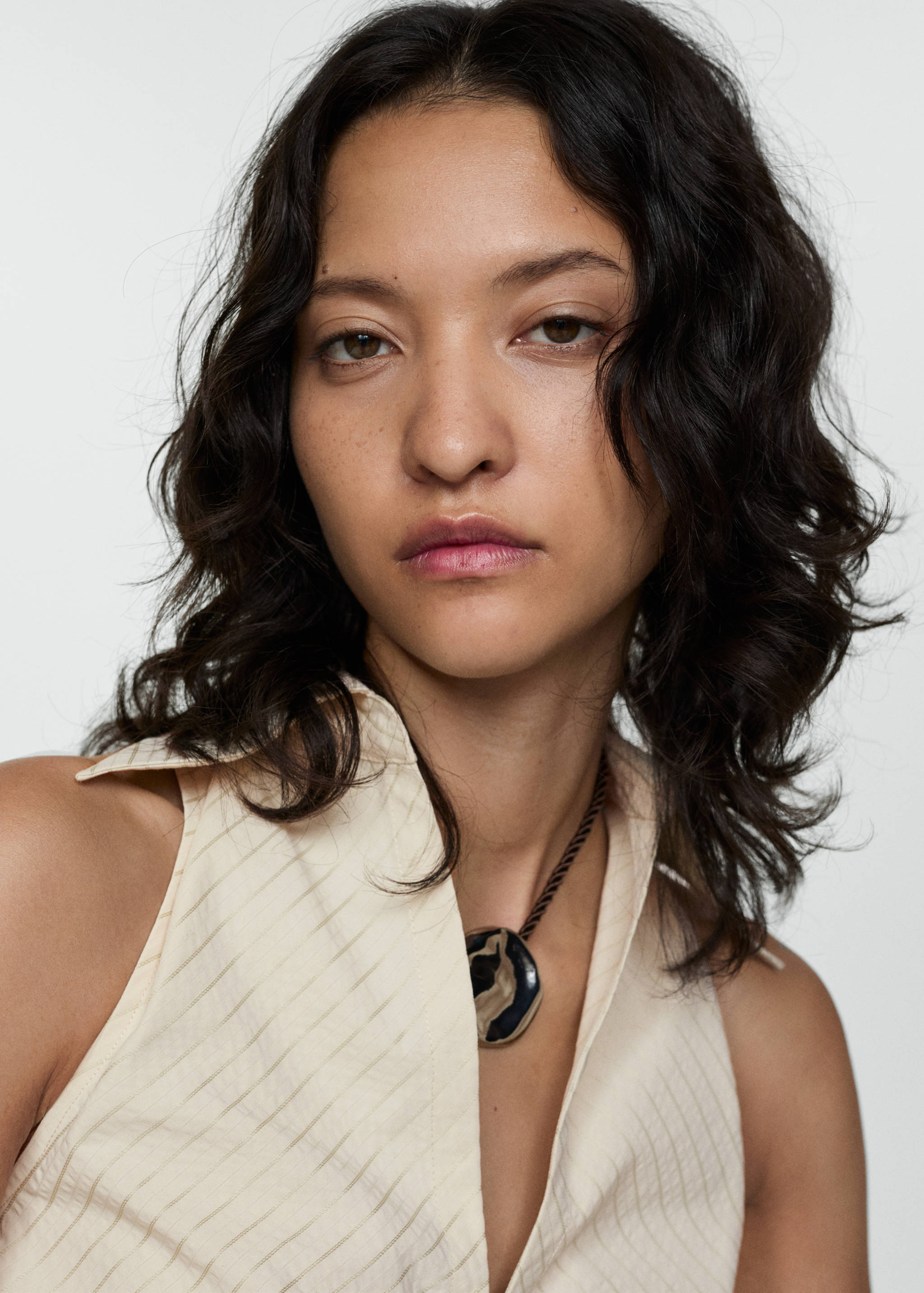 Striped top with zip - Details of the article 1