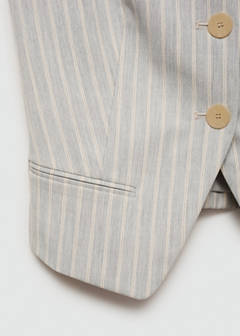 Striped waistcoat with buttons — Sky Blue 6