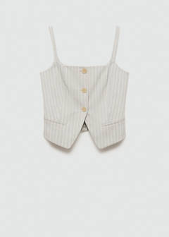 Striped waistcoat with buttons — Sky Blue 5