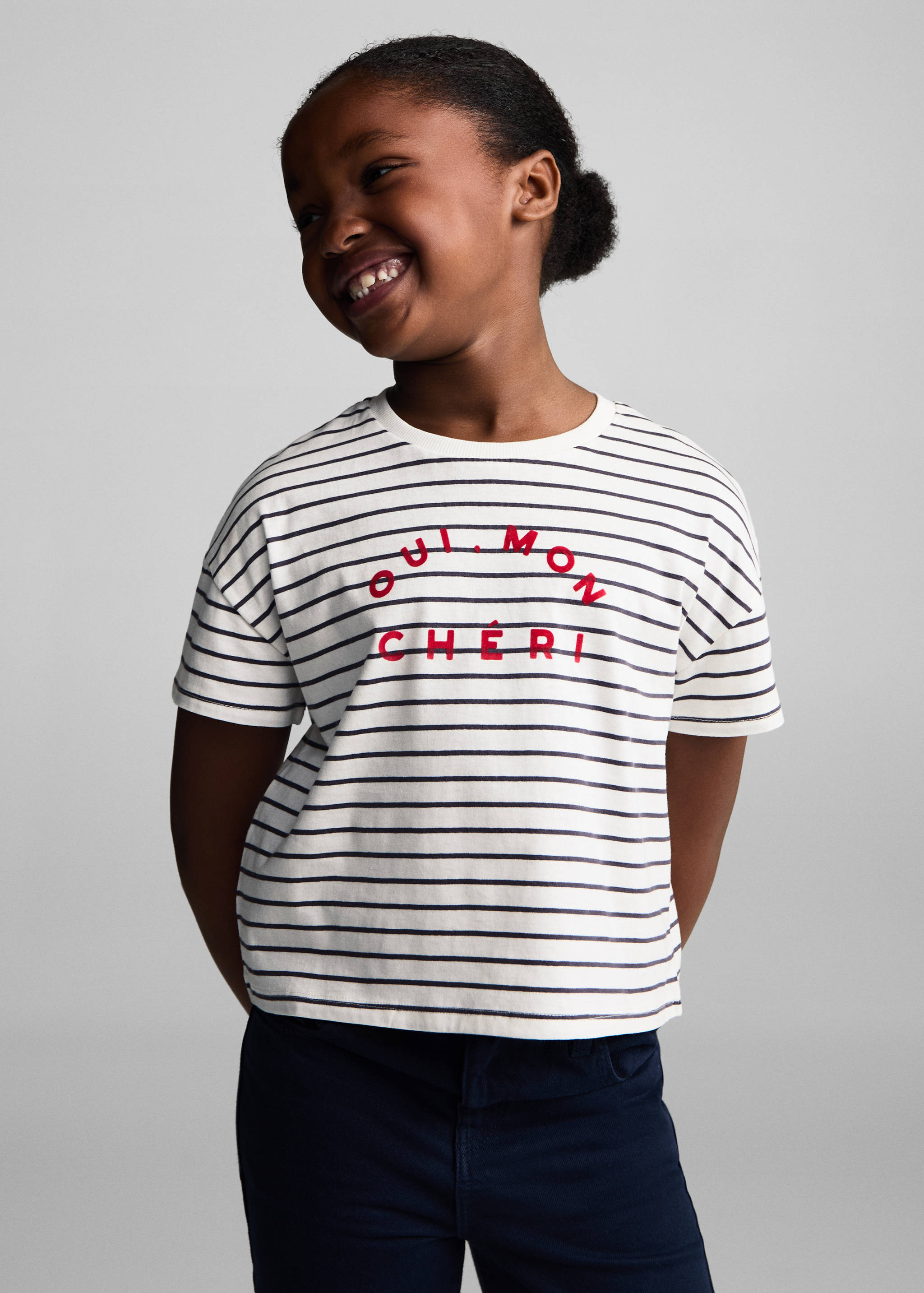 T-shirt coton à rayures - Plan moyen