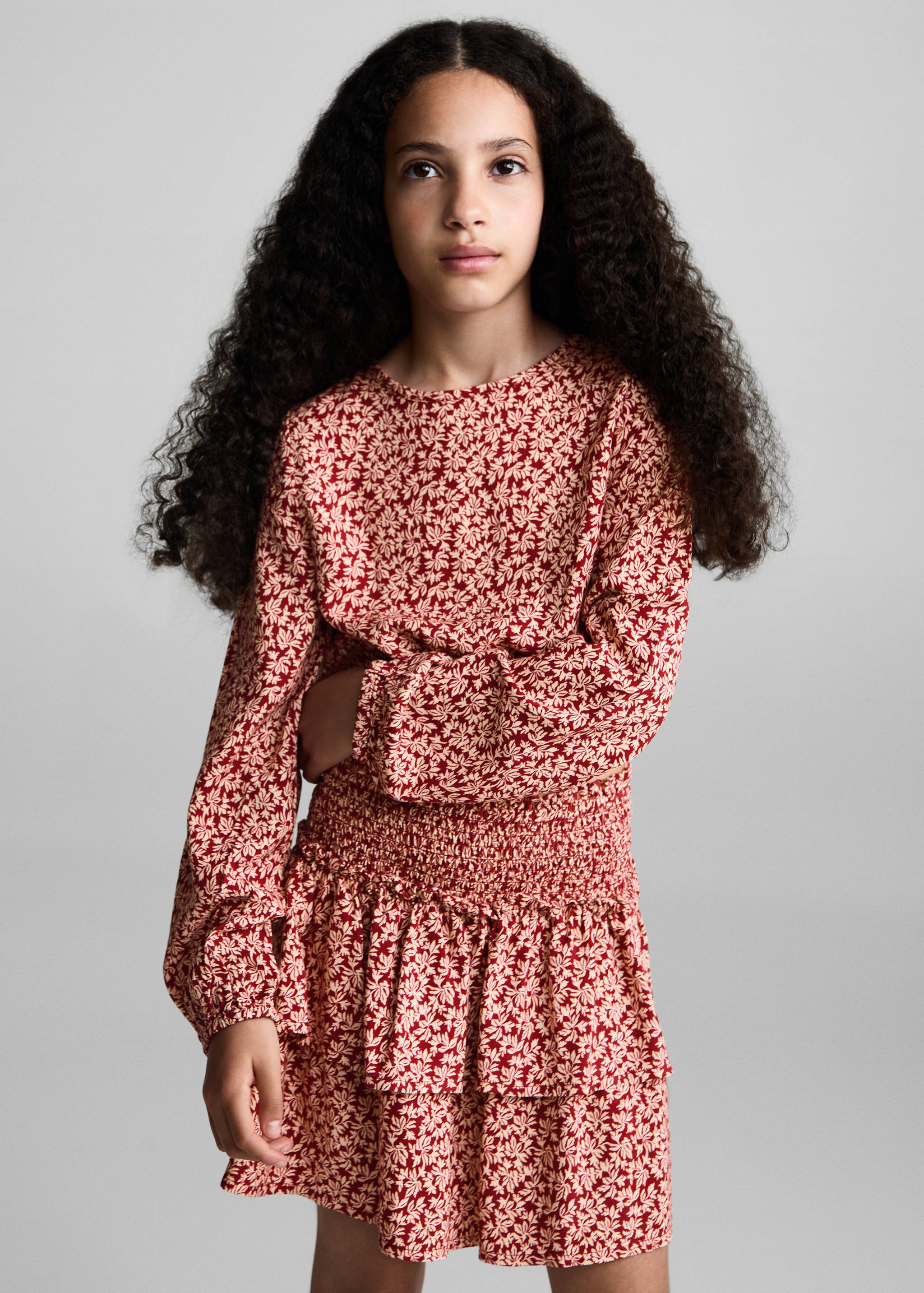 Ruched printed blouse - Medium plane