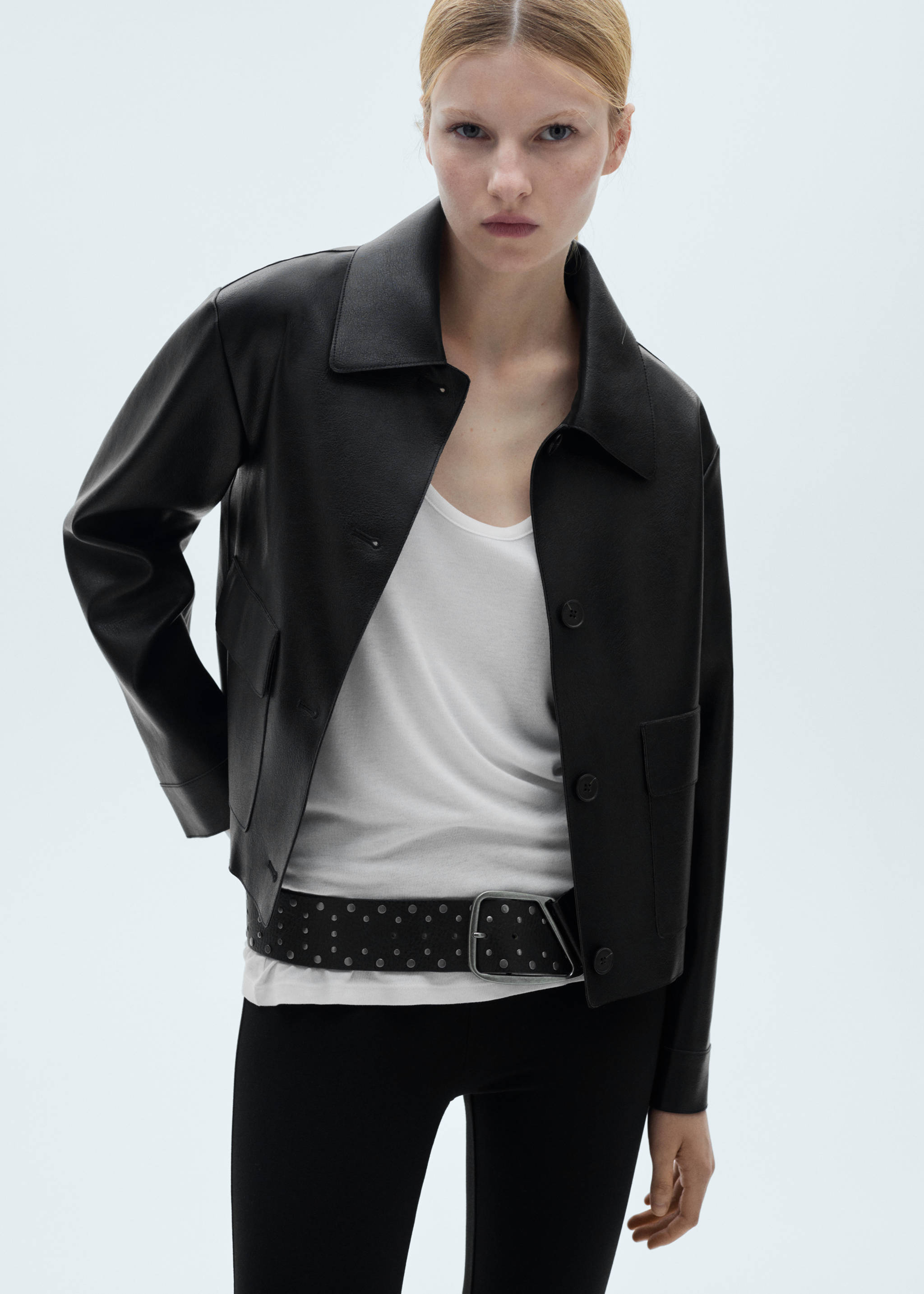 Stud leather belt - General plane