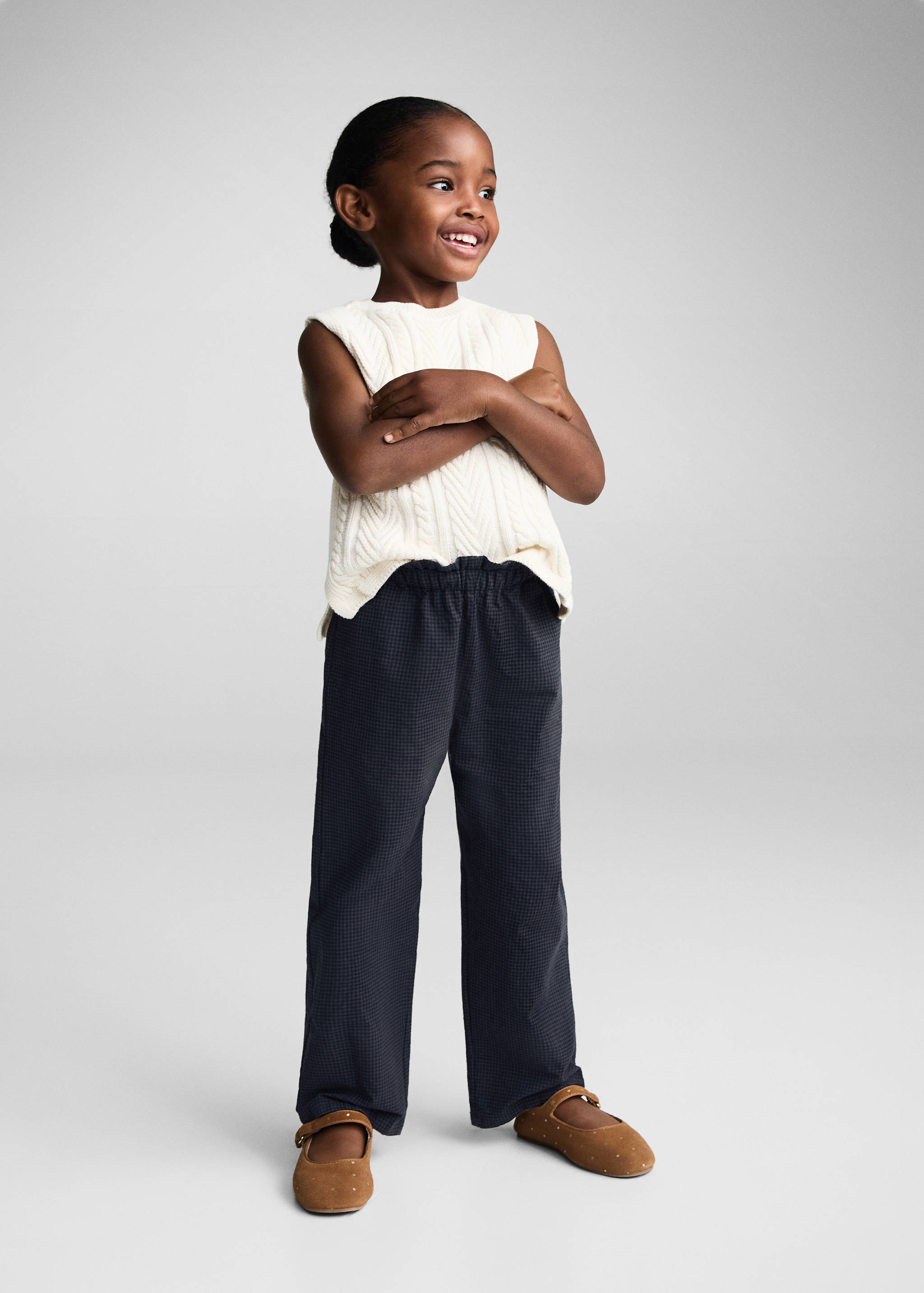 Straight checked trousers - General plane