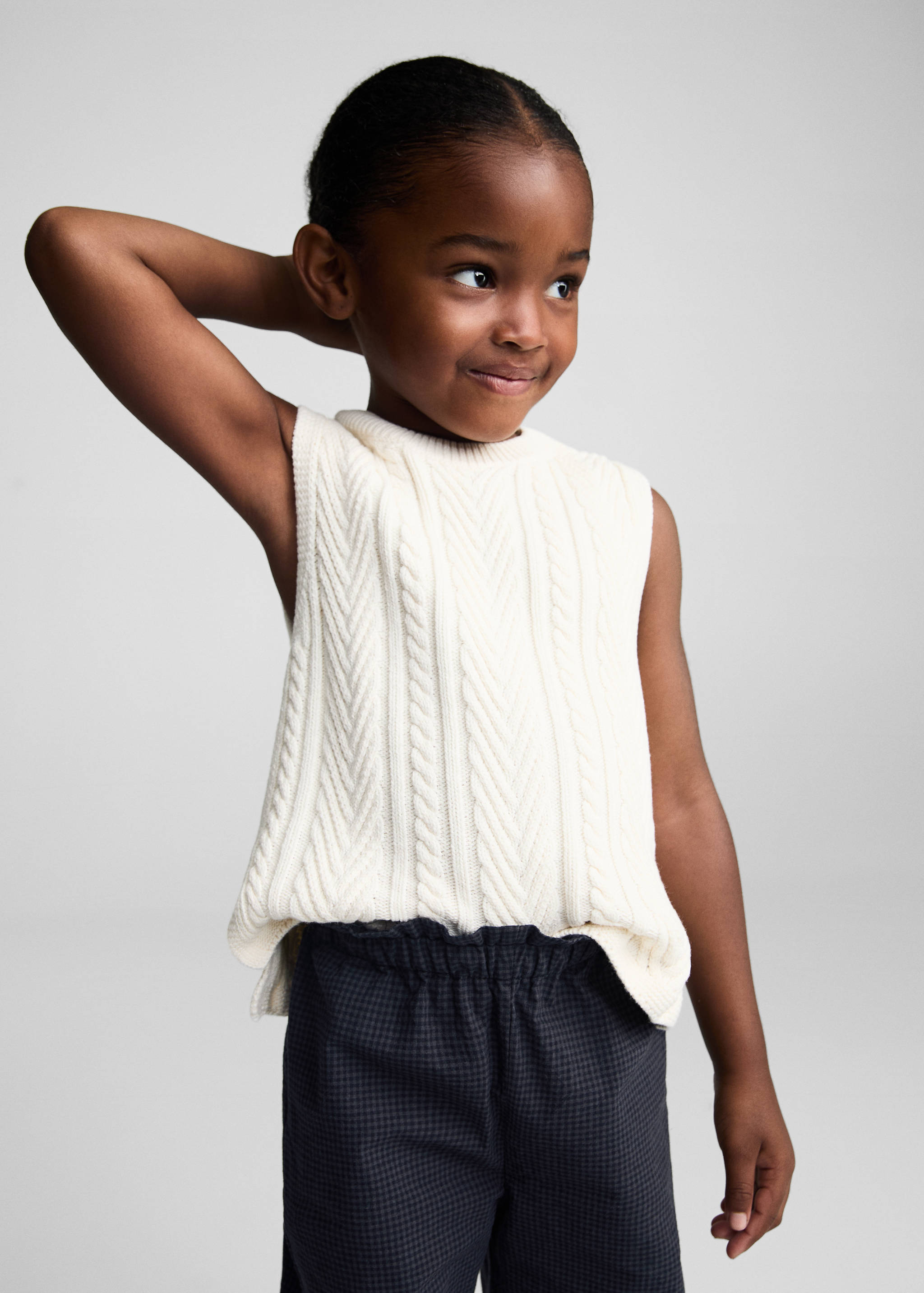 Straight checked trousers - Medium plane