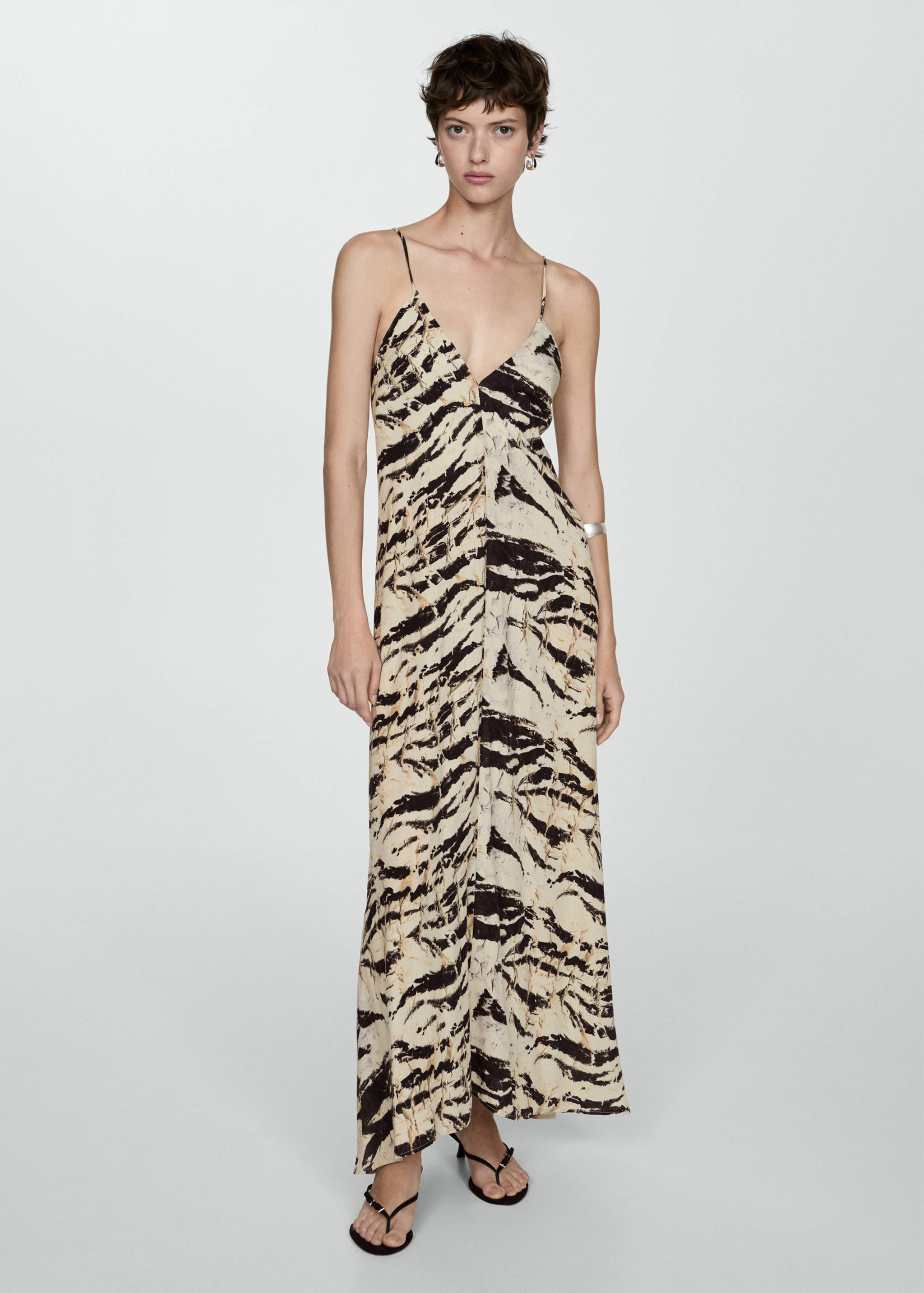 Vestido largo animal print - Plano general