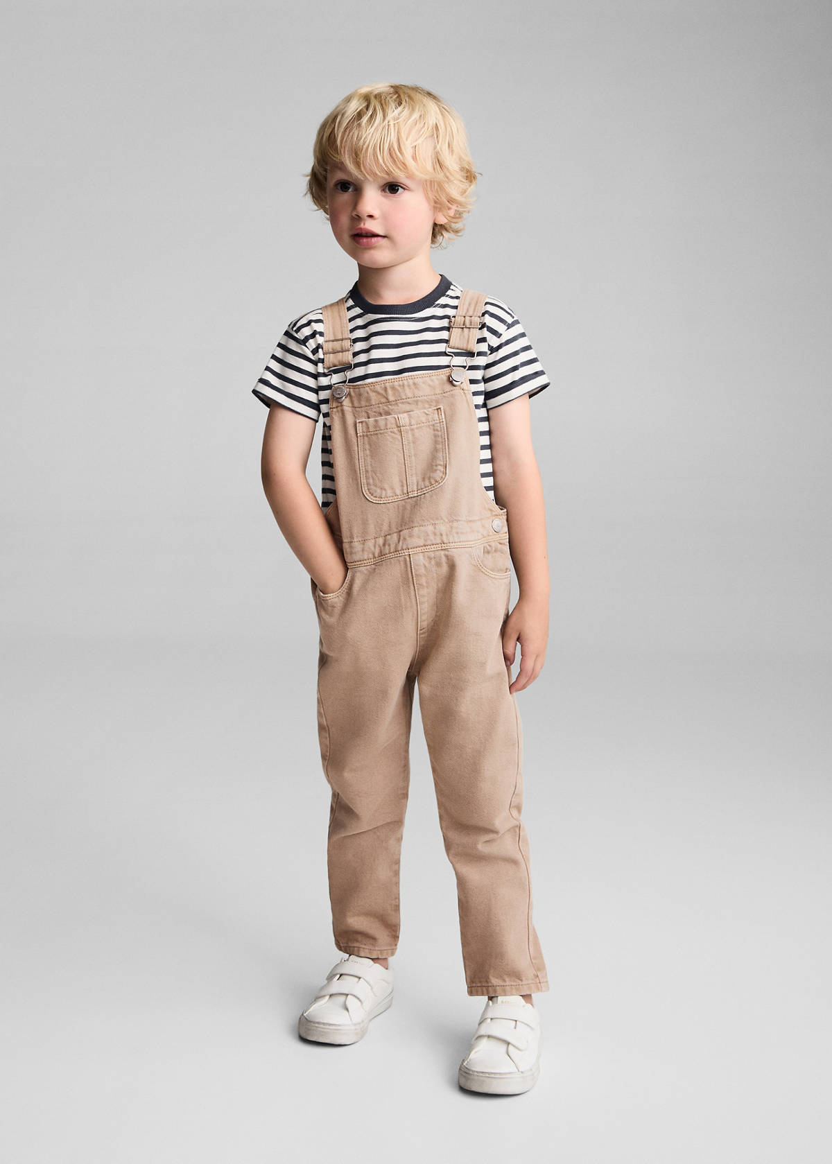 Cotton dungarees — Medium Brown