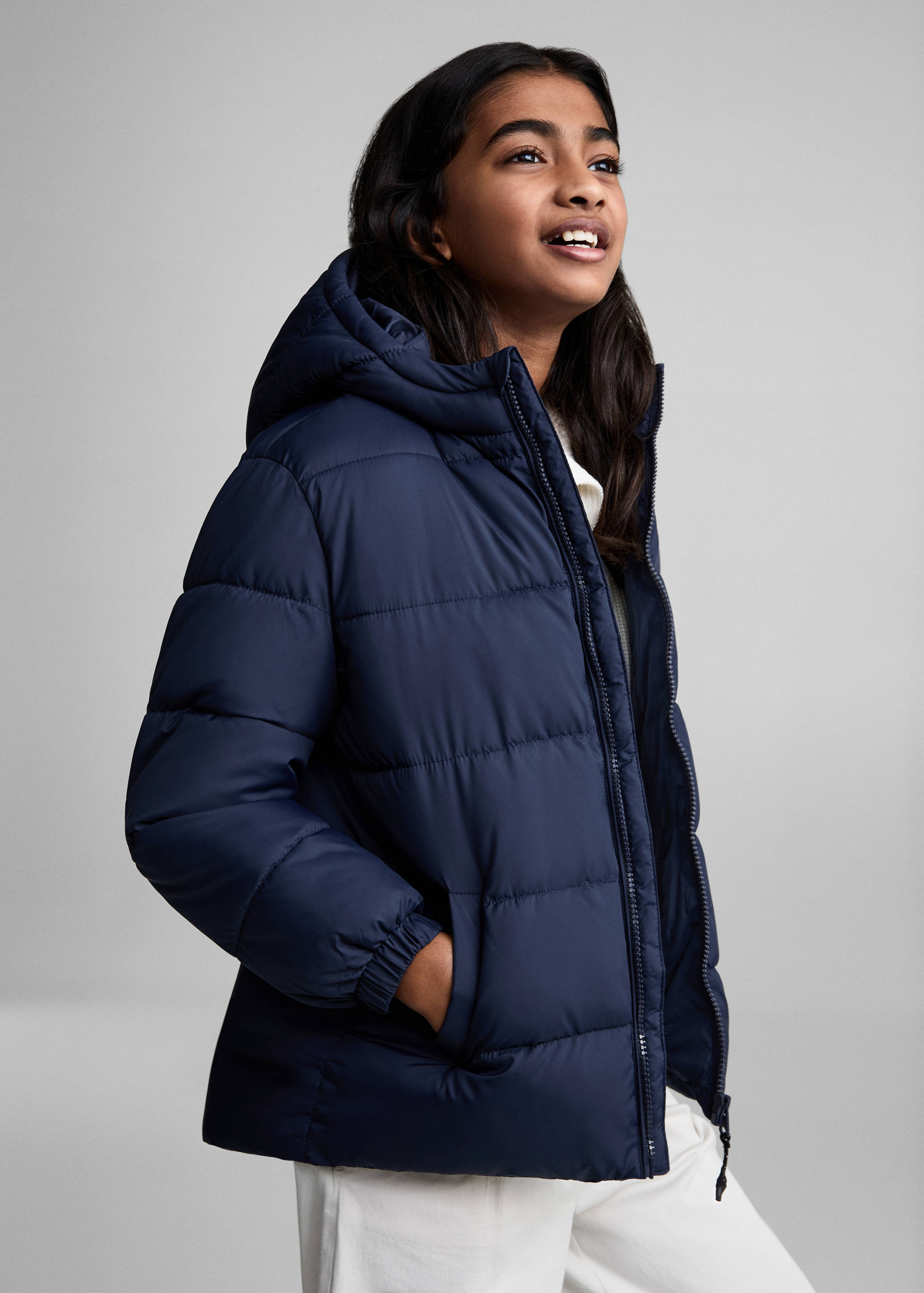 Hood puffer coat - Medium plane