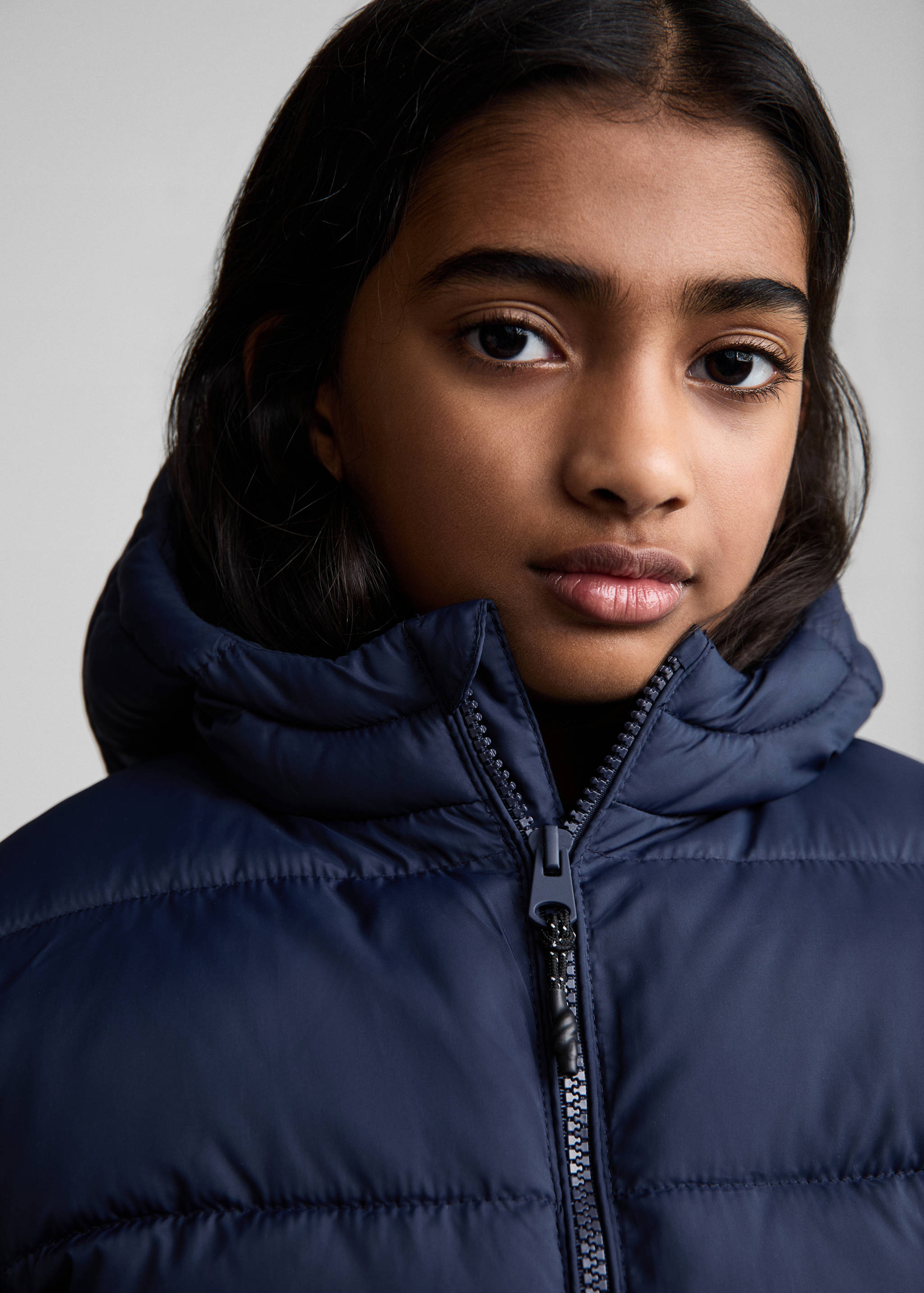 Hood puffer coat - Details of the article 1