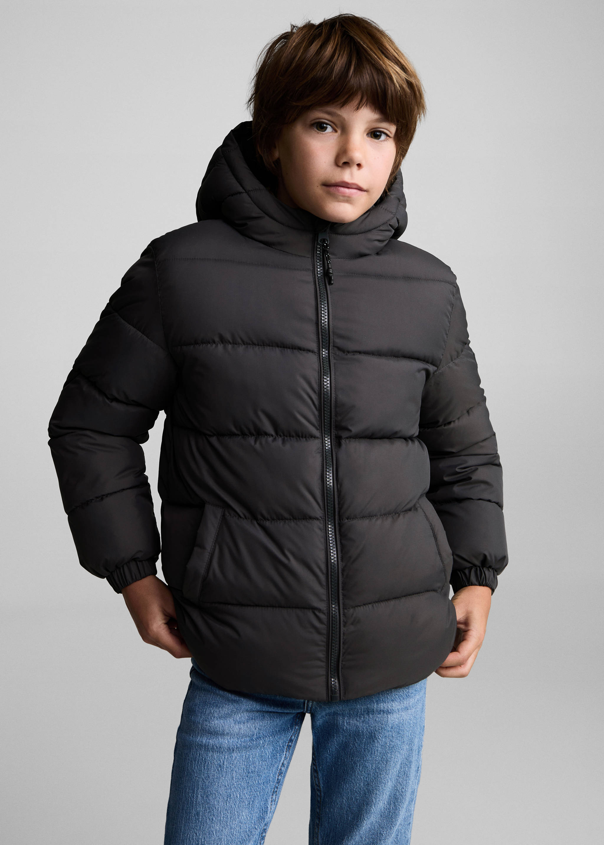 Hood puffer coat - Medium plane