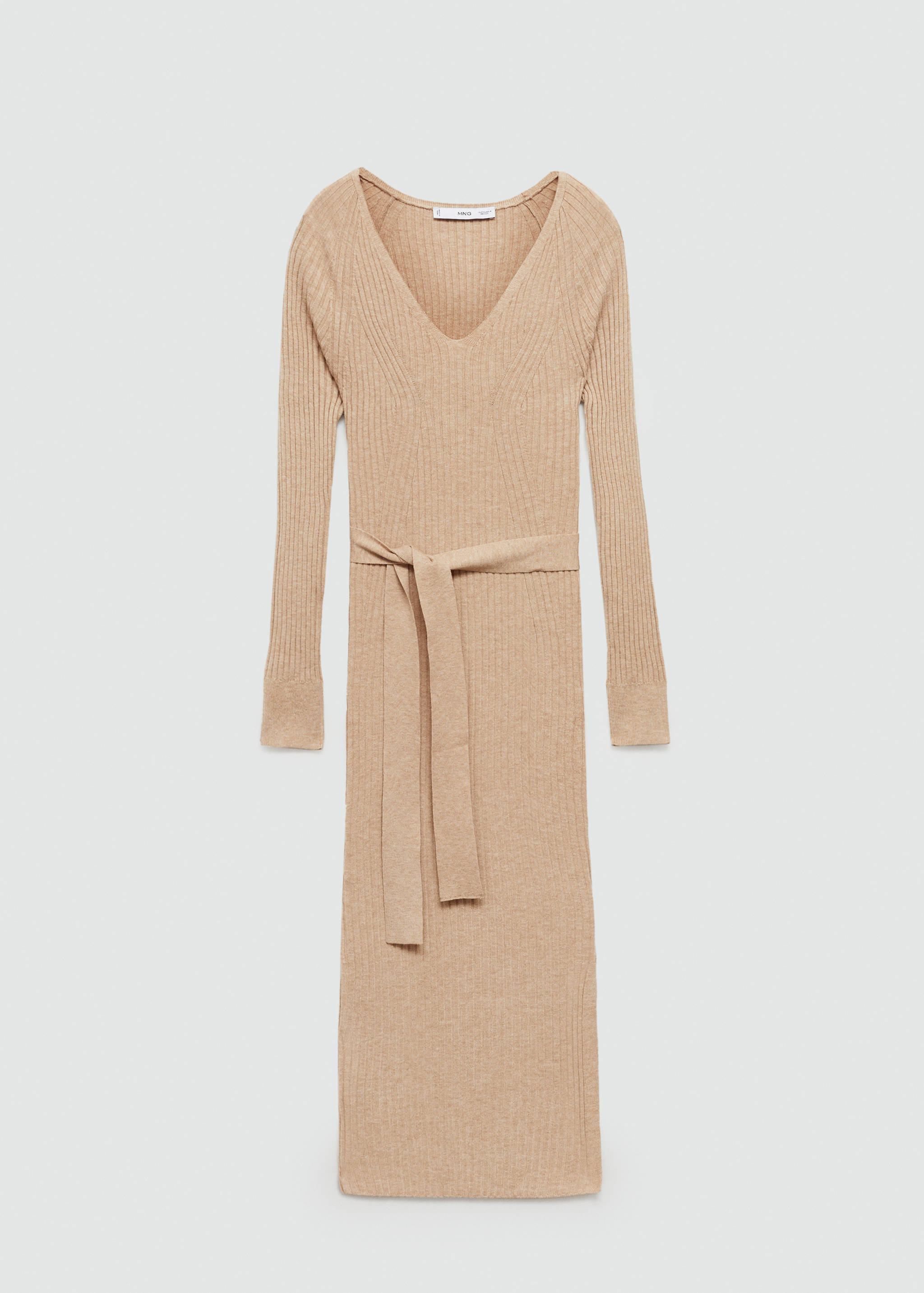 Vestido punto midi cinturón - Artículo sin modelo