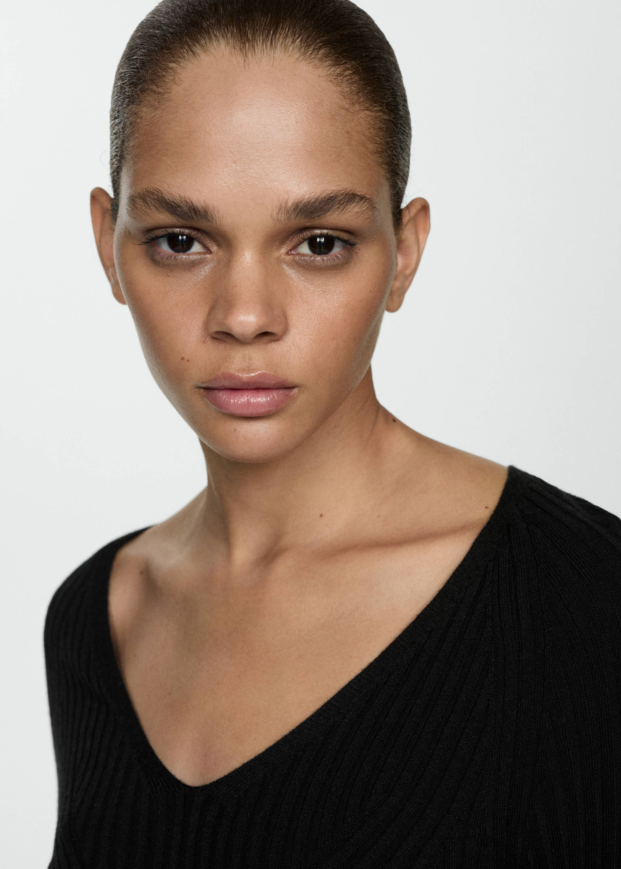 Vestido punto midi cinturón - Detalle del artículo 1