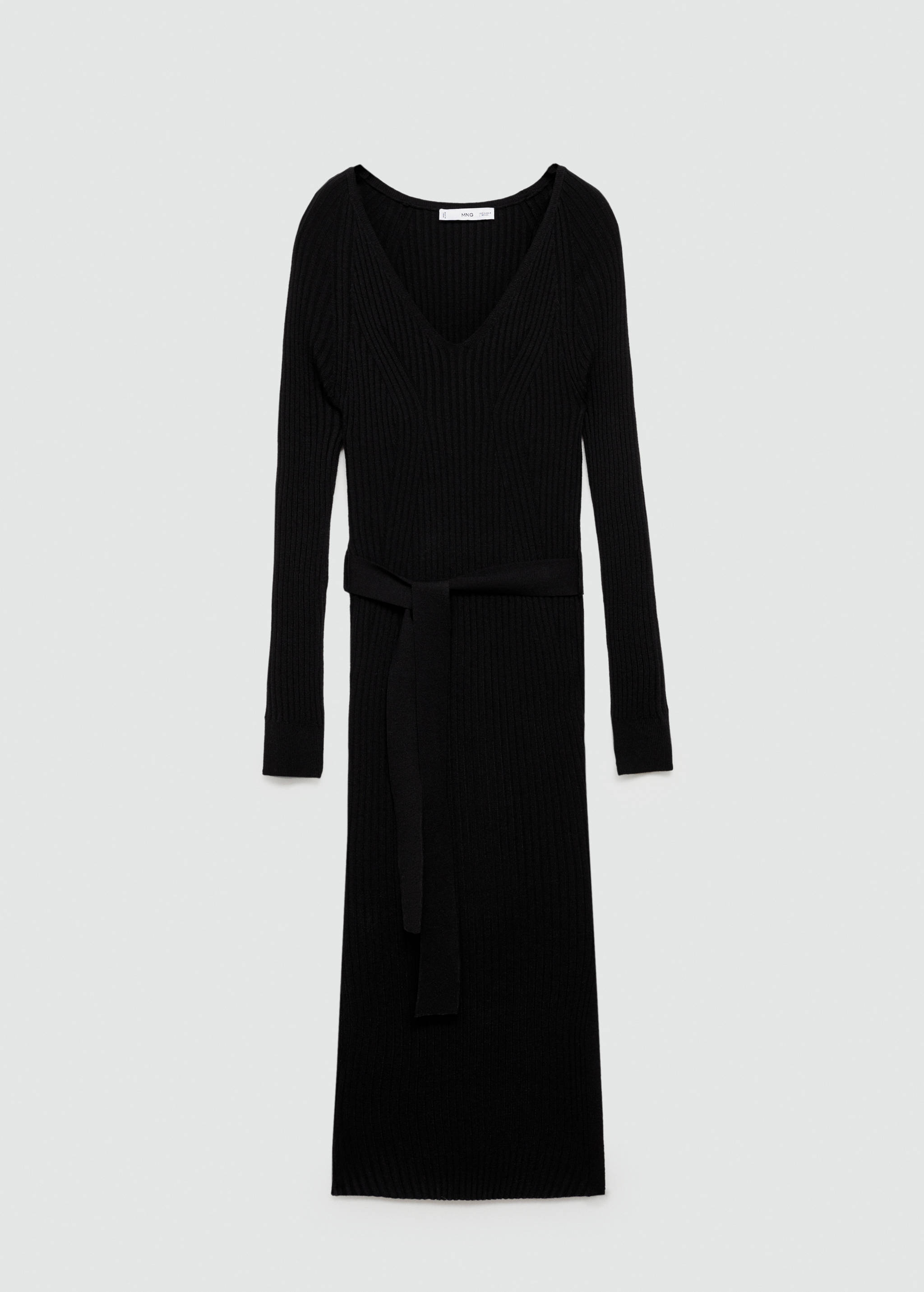 Vestido punto midi cinturón - Artículo sin modelo