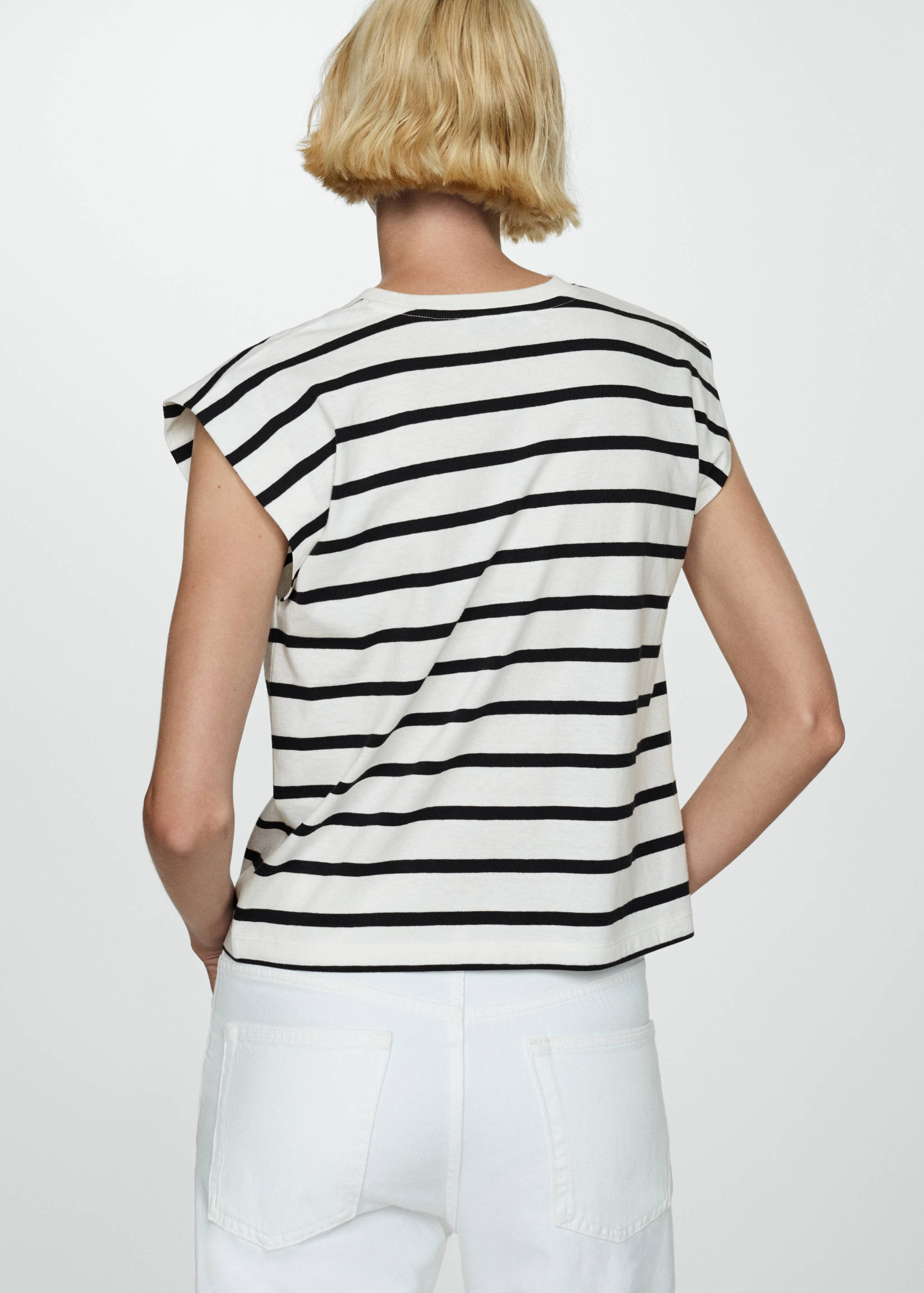 Striped cotton T-shirt - Reverse of the article