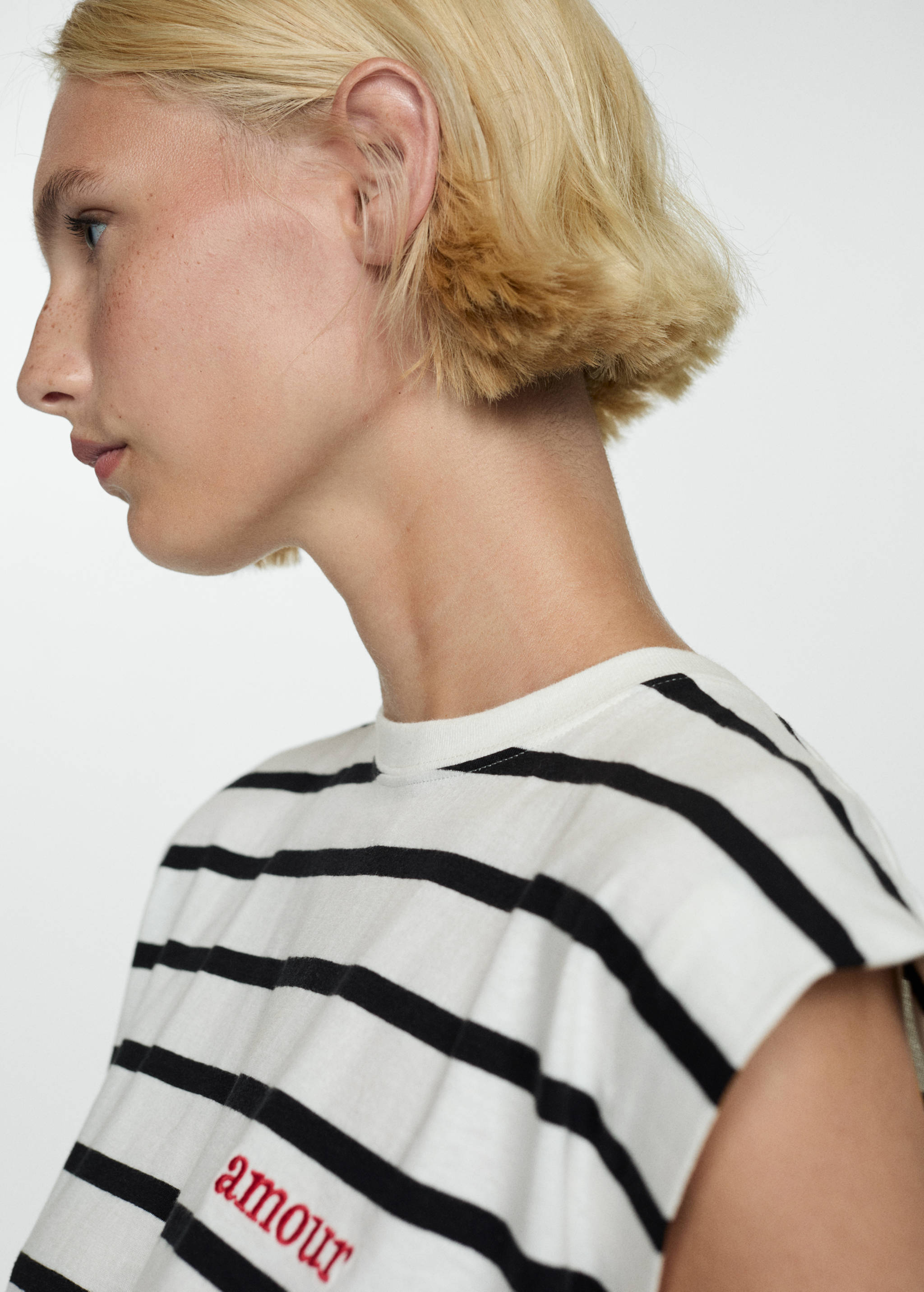 Striped cotton T-shirt - Details of the article 1