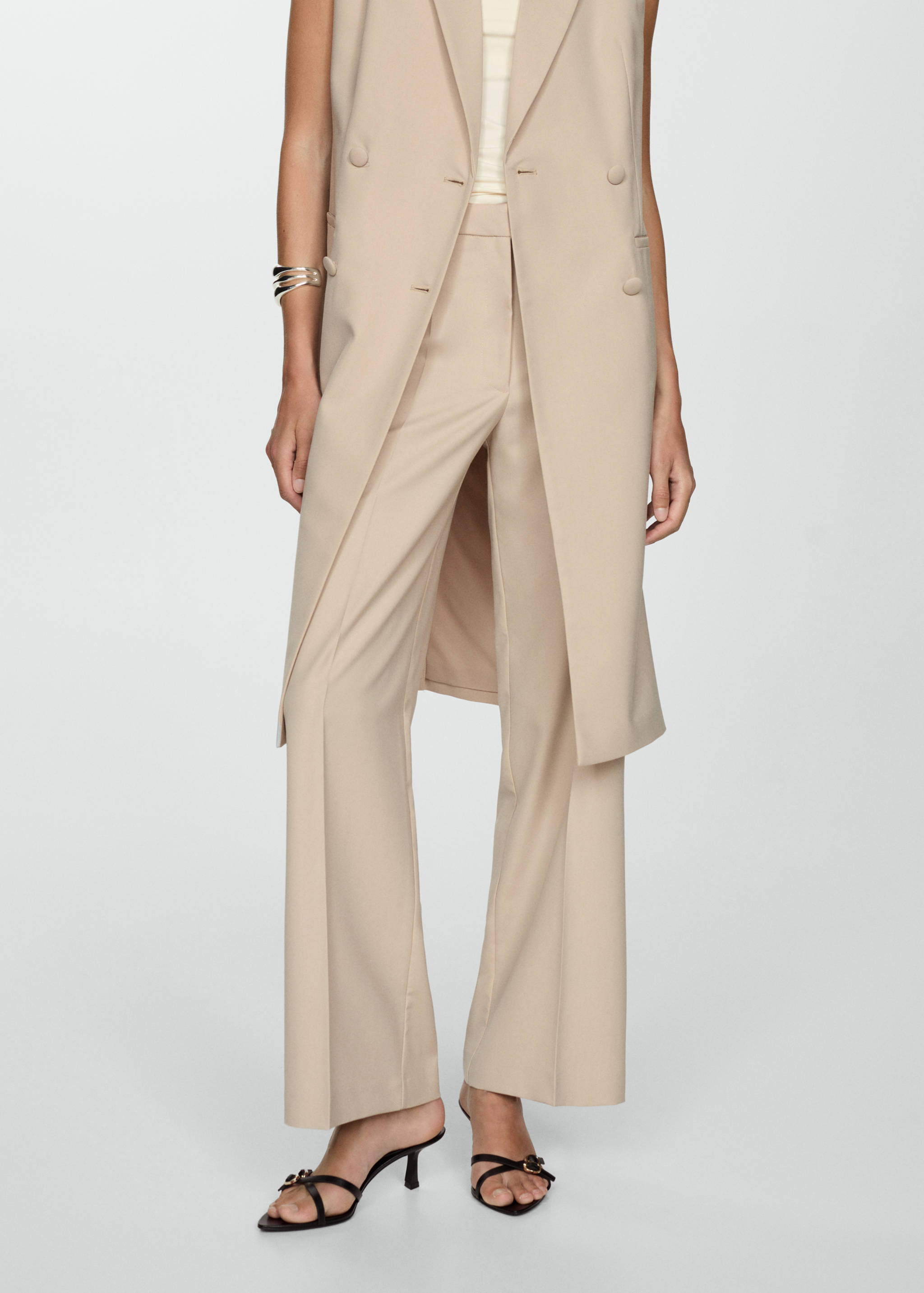 Pantalon droit pinces - Plan moyen