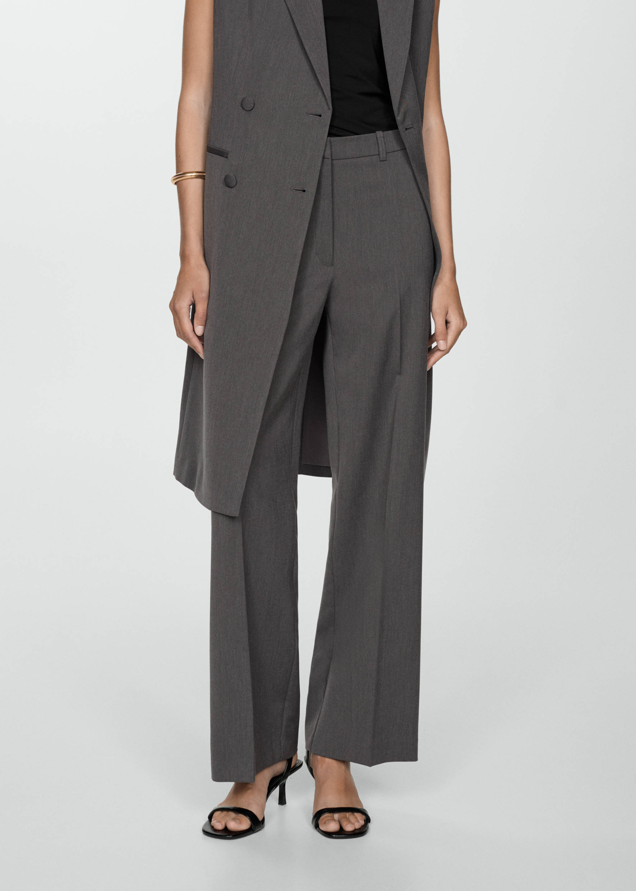 Pantalon droit pinces - Plan moyen