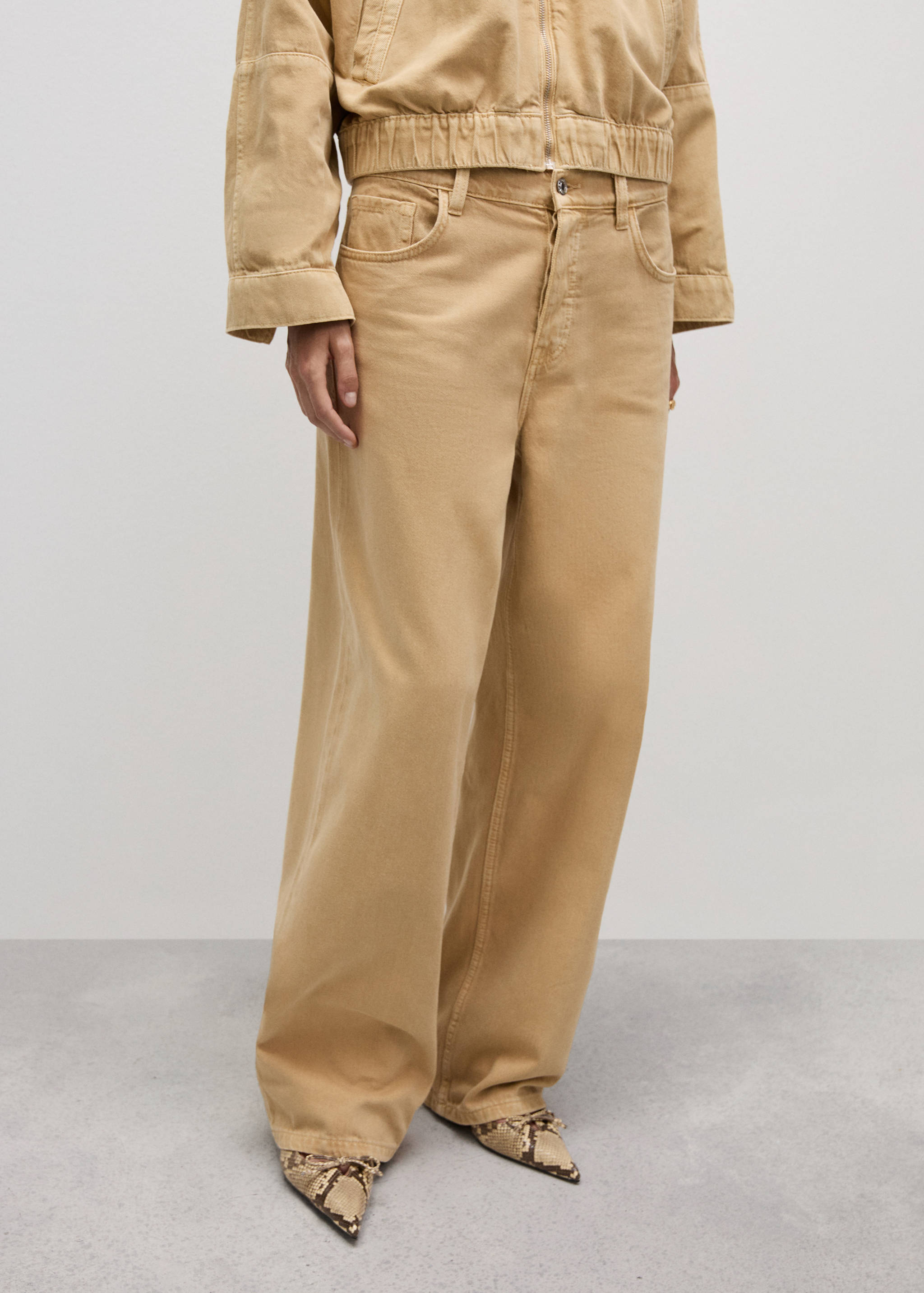 Wideleg loose low-rise jeans - Middenvlak