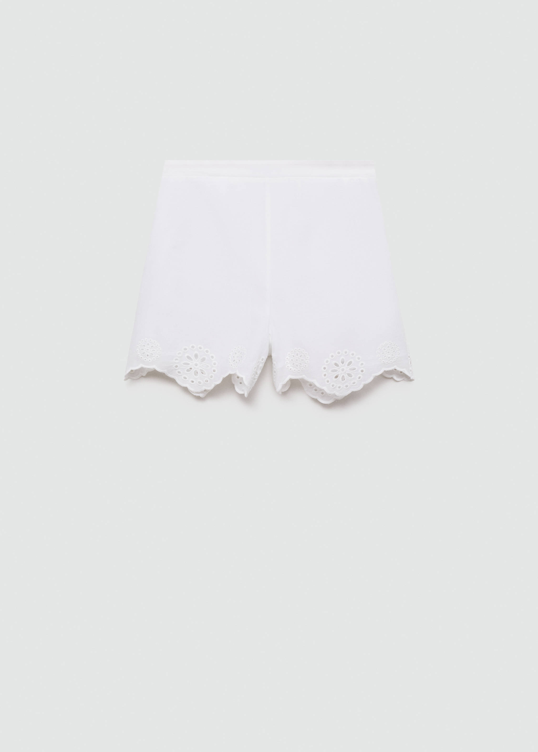 Embroidered shorts with lace accents - Article without model