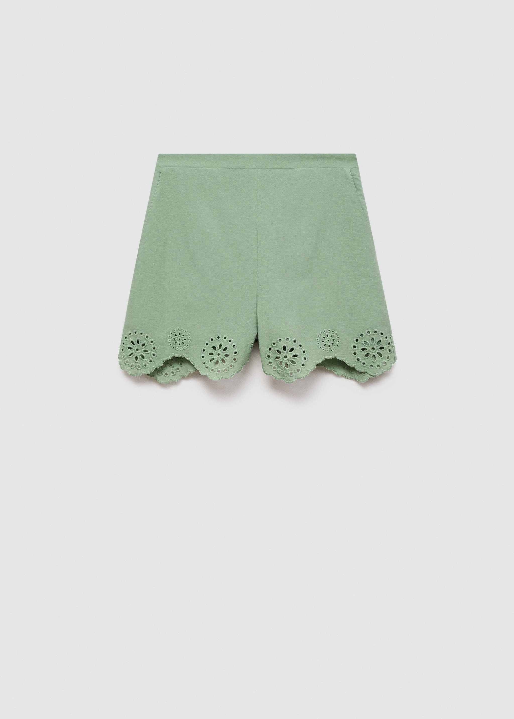 Embroidered shorts with lace accents - Article without model