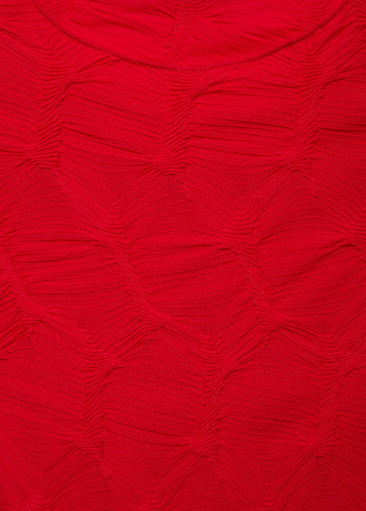 Textured short-sleeved t-shirt — Red