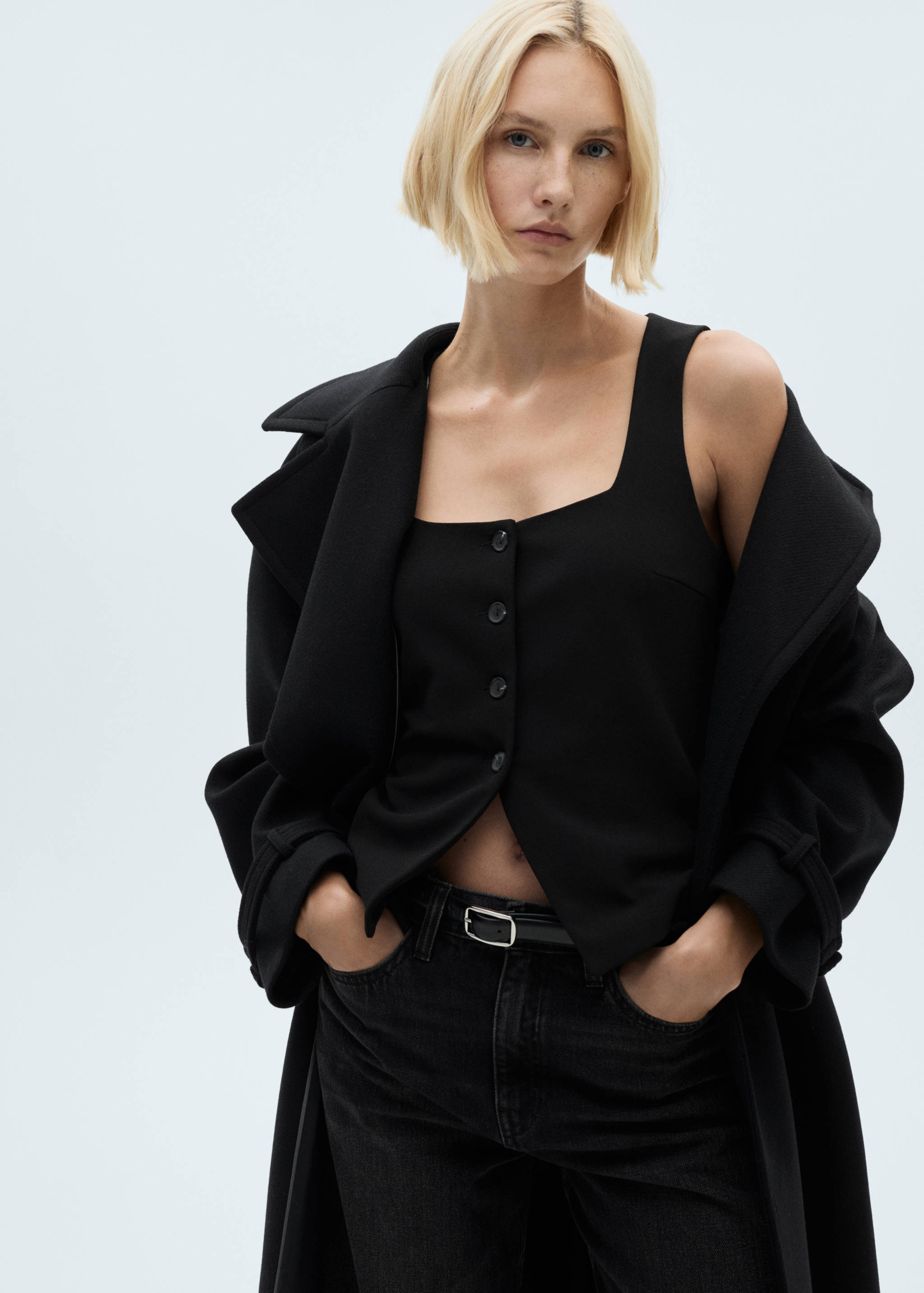 Waistcoat with wide straps - Medium plane