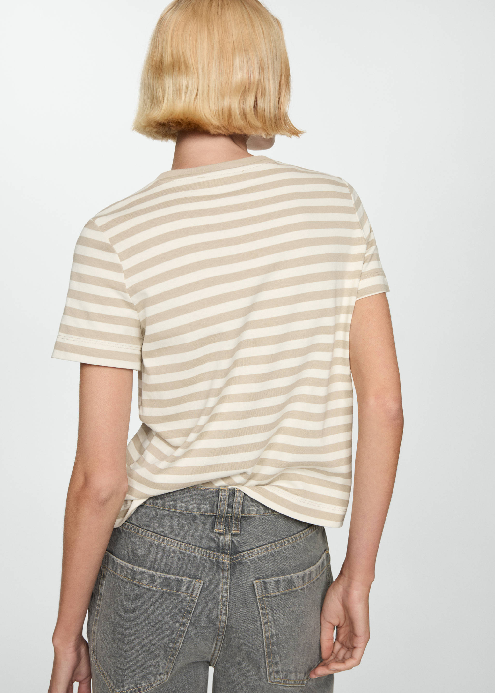 Striped cotton T-shirt - Reverse of the article
