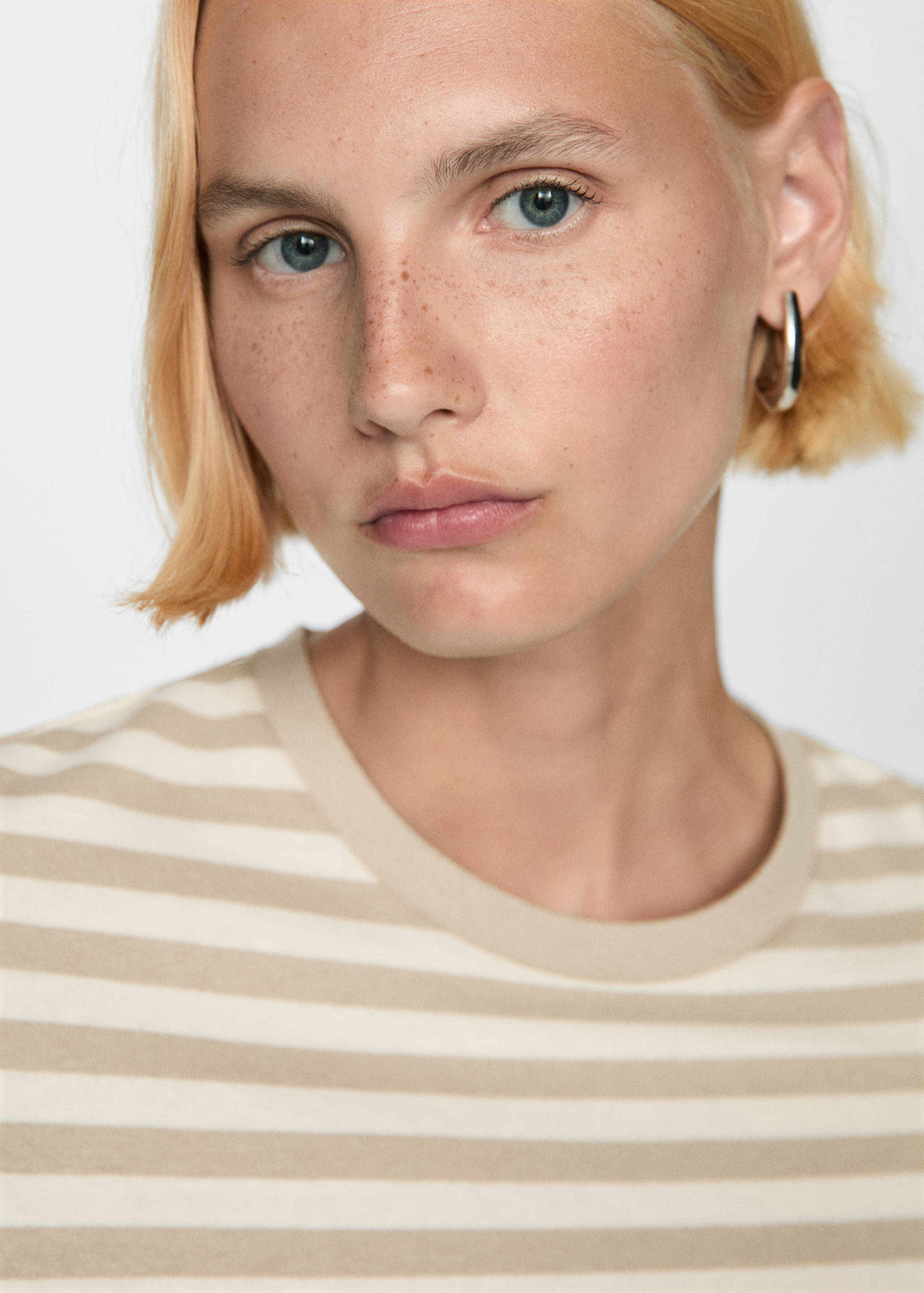 Striped cotton T-shirt - Details of the article 1