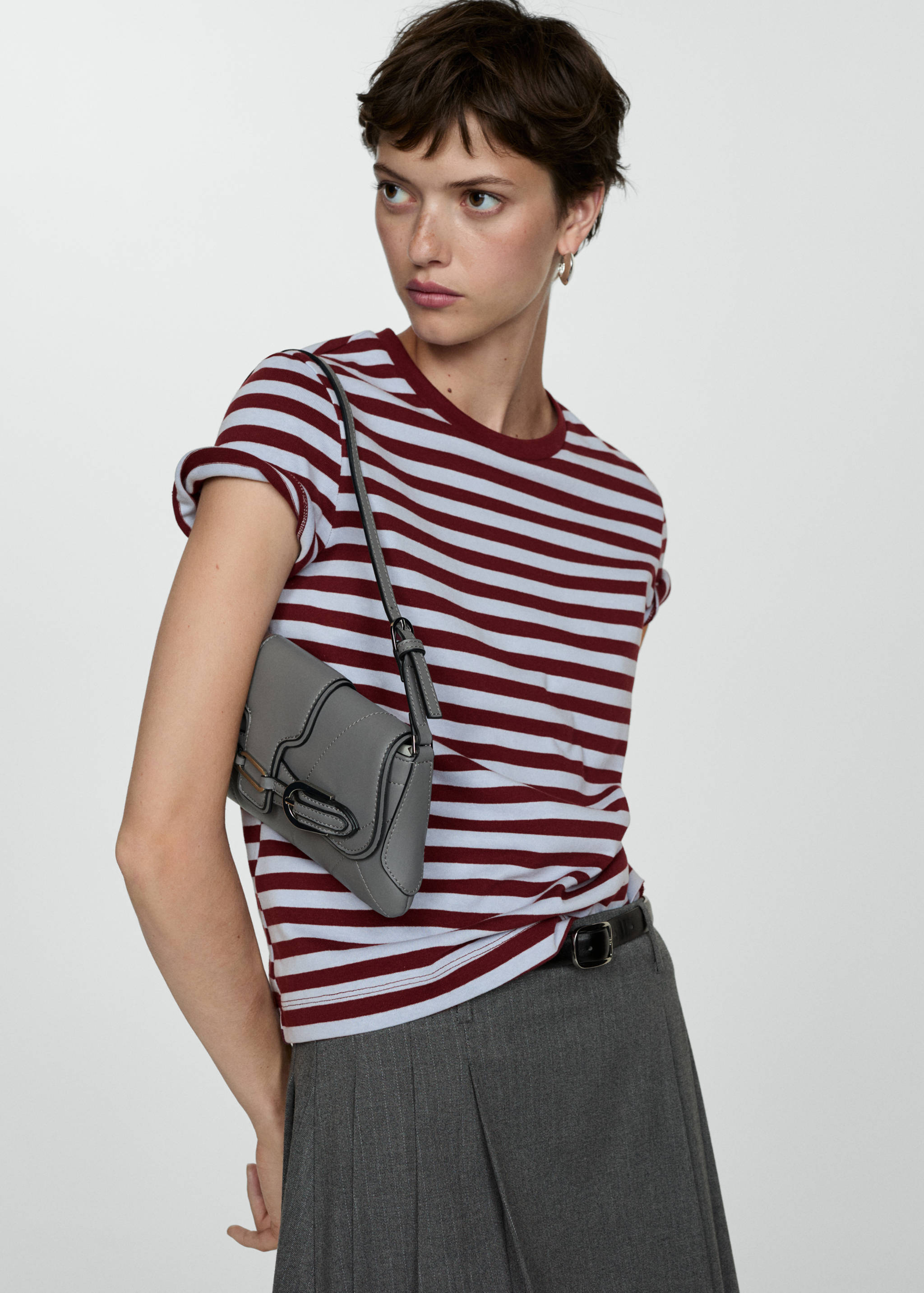 Striped cotton T-shirt - Medium plane