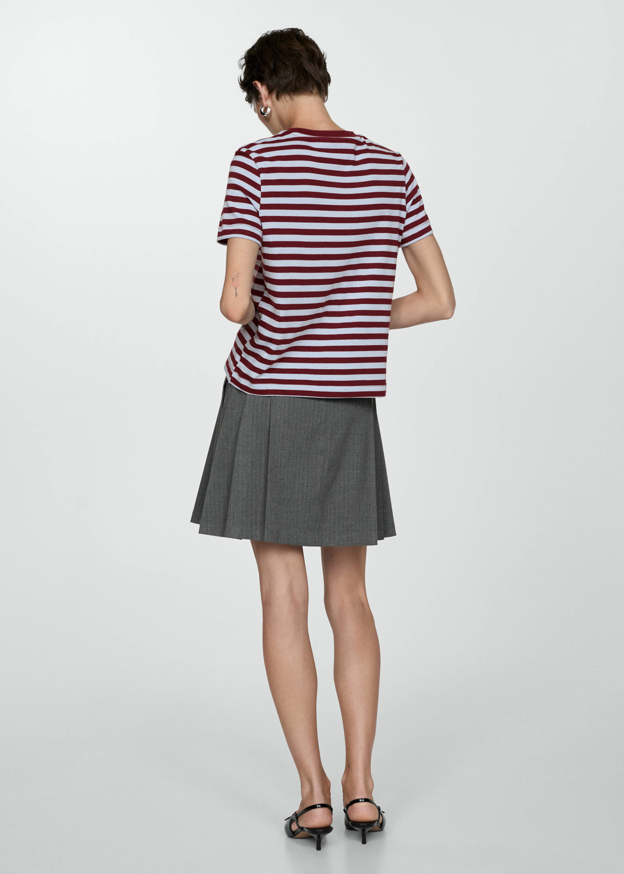 Striped cotton T-shirt - Reverse of the article