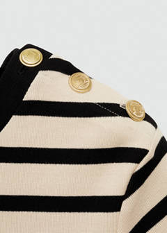 T-shirt with contrasting buttons — Ecru 6